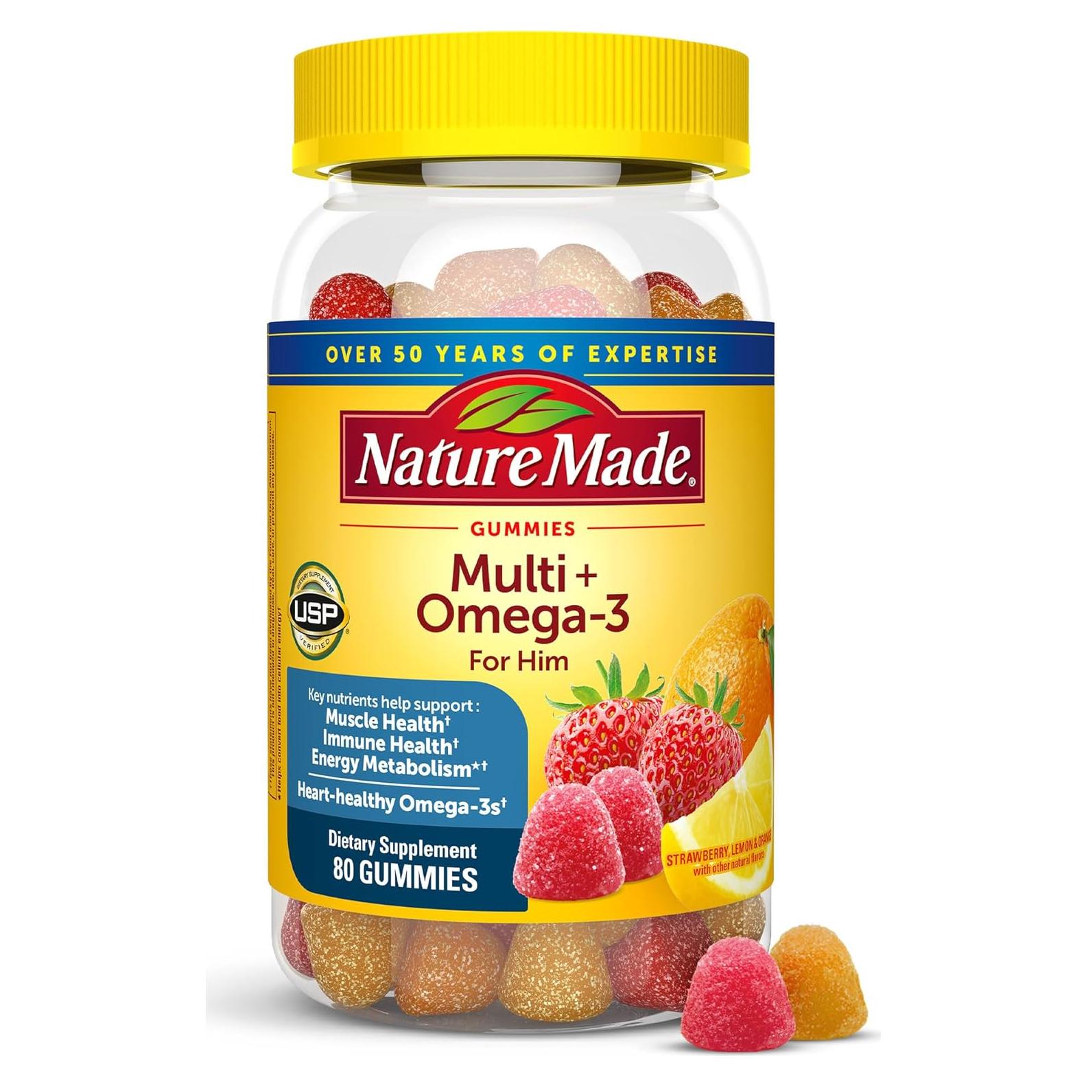 Multivitamina Nature Made para Hombres con Omega-3 80 Gomitas