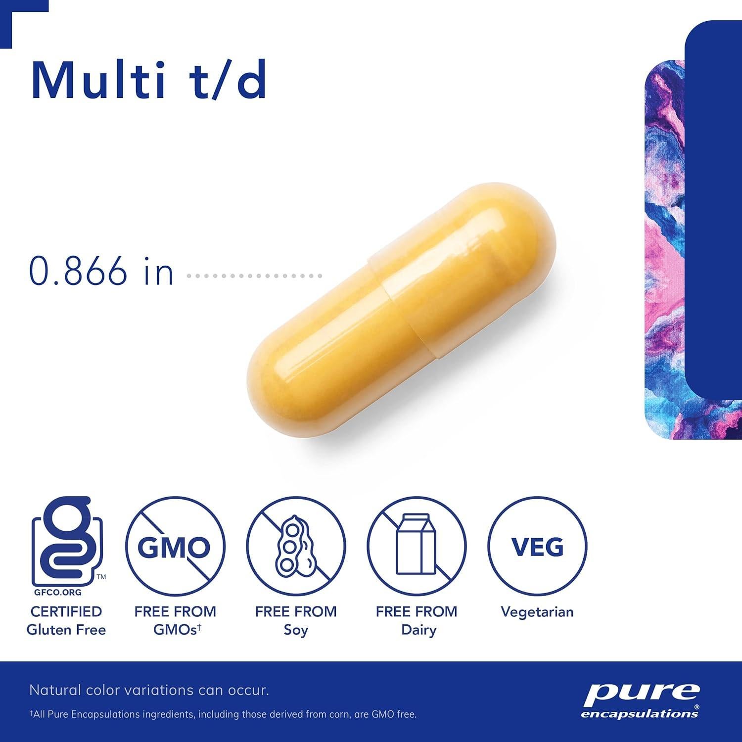 Suplemento Multivitamínico y Mineral Pure Encapsulations 60 Cápsulas