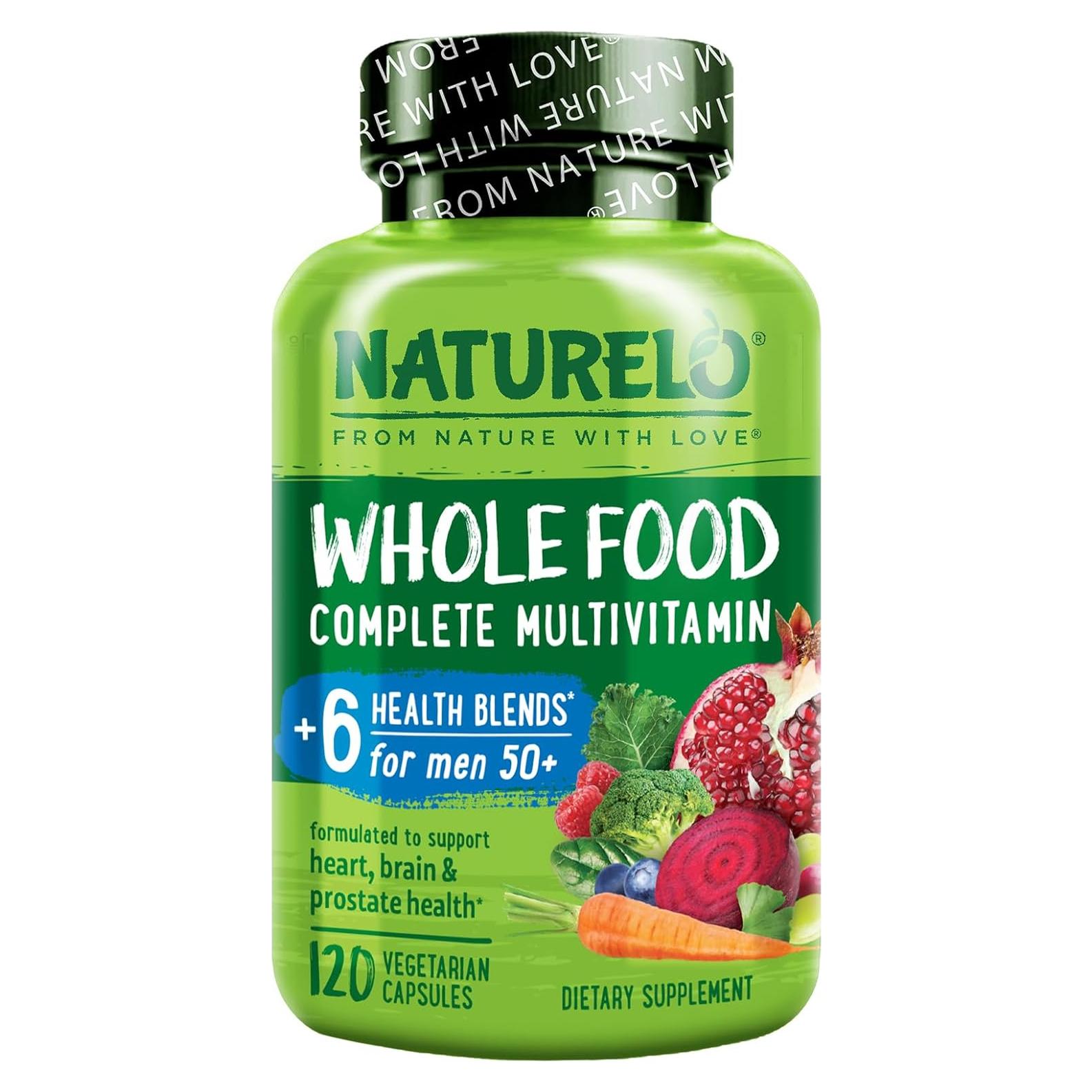 Multivitamina NATURELO para Hombres 50+ - 120 Cápsulas Veganas