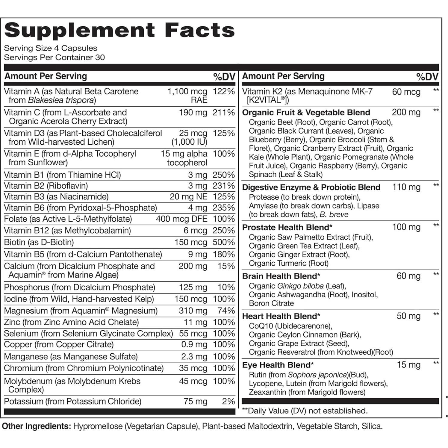 Multivitamina NATURELO para Hombres 50+ - 120 Cápsulas Veganas