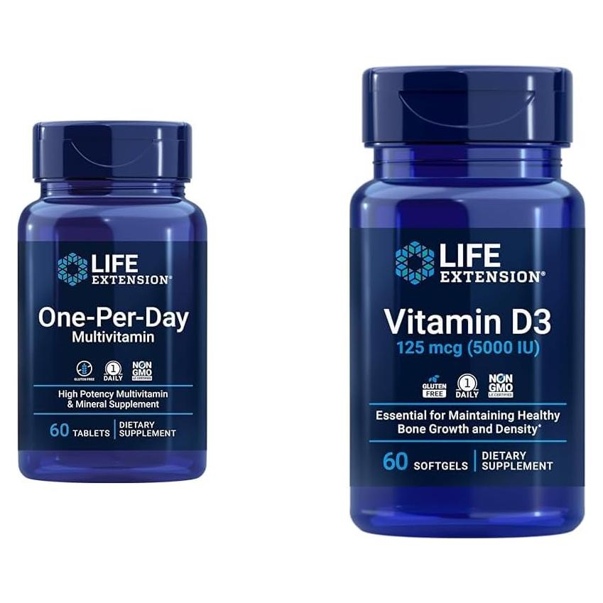 Multivitamina Uno-Al-Día Life Extension 60 Tabletas - Salud Ósea y Cerebral