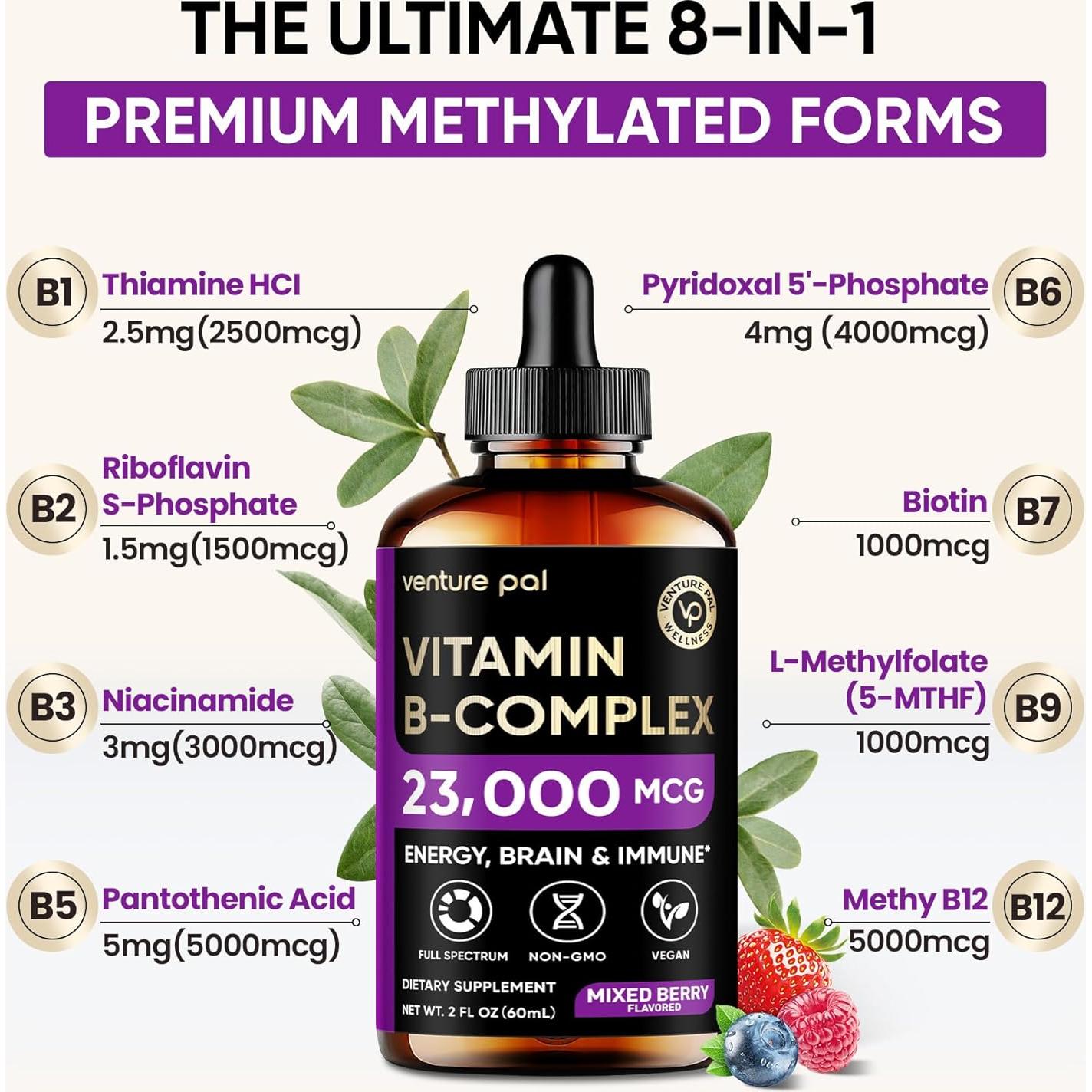 Venture Pal Complejo de Vitaminas B Líquido 2 Fl Oz