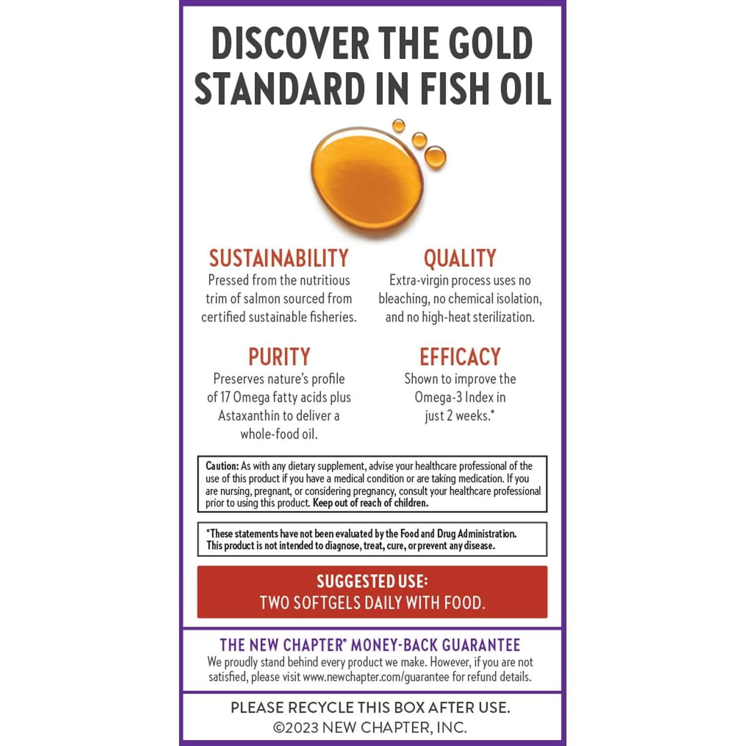 Suplemento Aceite de Pescado Wholemega New Chapter 60 Cápsulas 1000mg