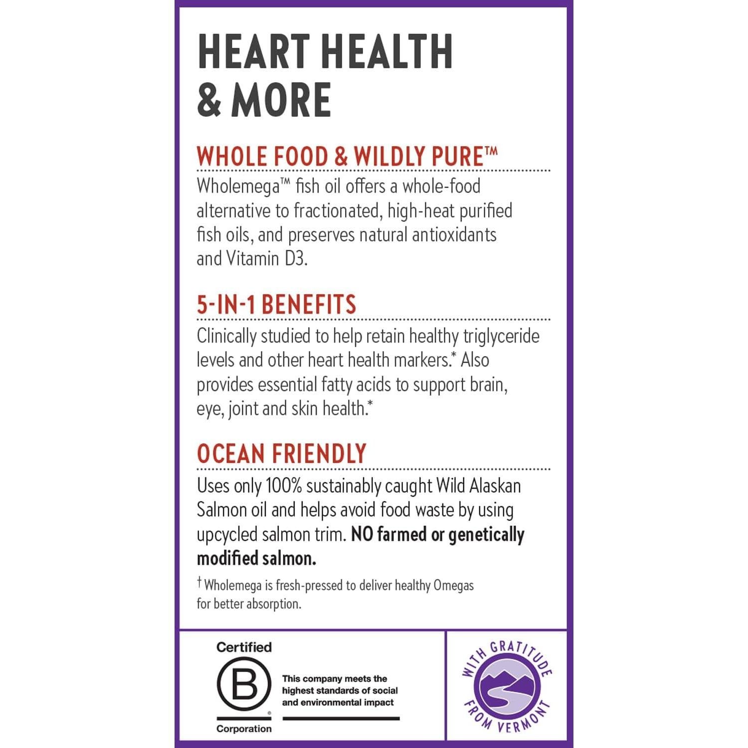 Suplemento Aceite de Pescado Wholemega New Chapter 60 Cápsulas 1000mg