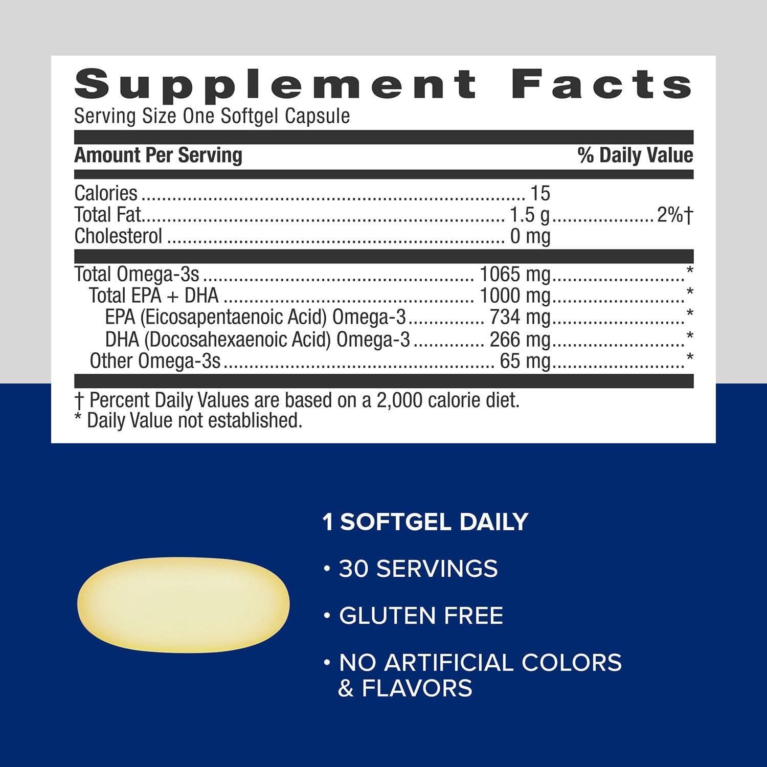 Suplemento Omega 3 GNC Aceite de Pescado Triple Fuerza 1000mg