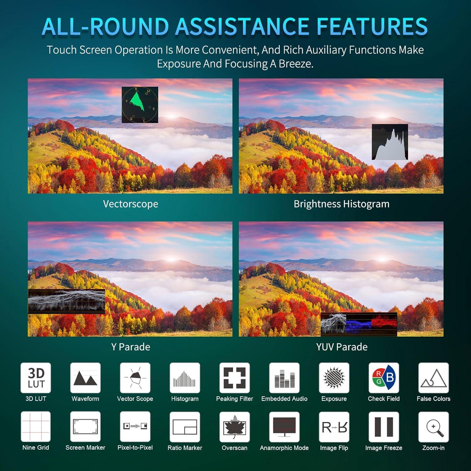 Monitor de Campo FEELWORLD H5 5.5" 1200nit 12G-SDI Táctil