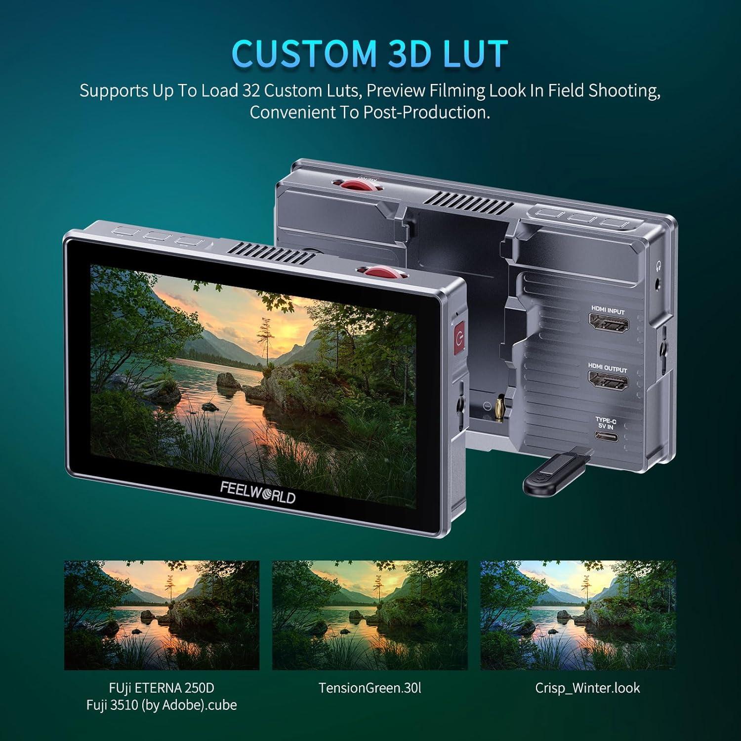 Monitor de Campo FEELWORLD H5 5.5" 1200nit 12G-SDI Táctil