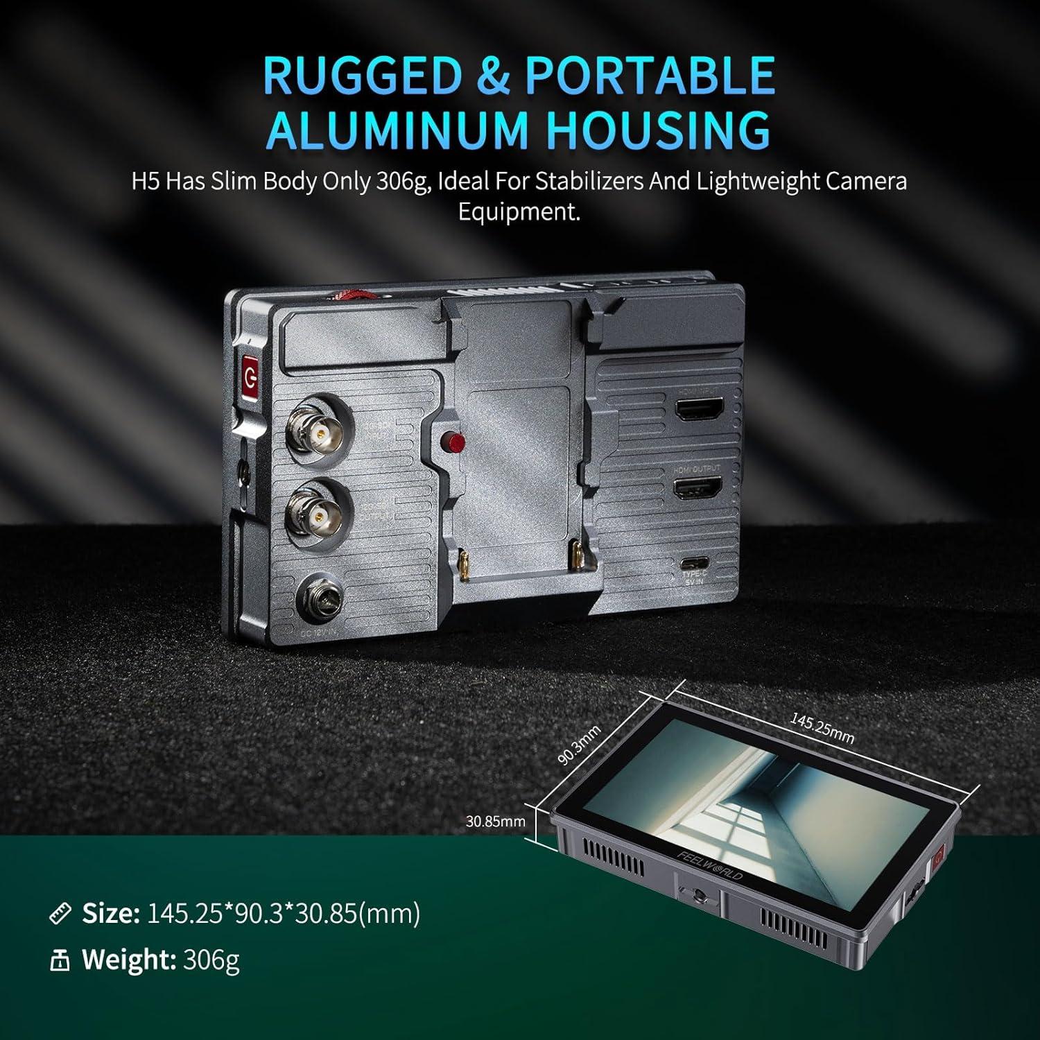 Monitor de Campo FEELWORLD H5 5.5" 1200nit 12G-SDI Táctil