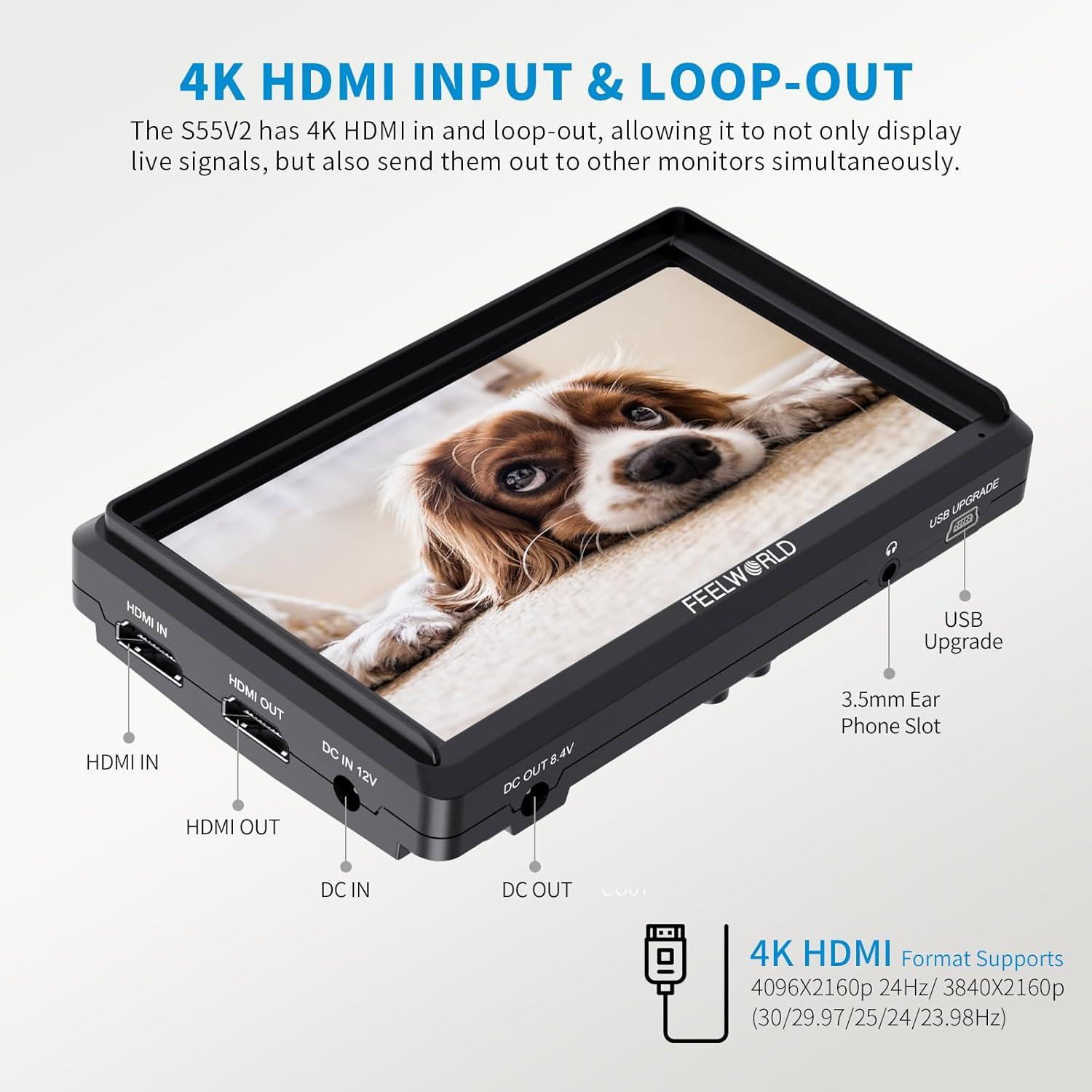 Monitor de Campo FEELWORLD S55 V3 6" Full HD 1920x1080