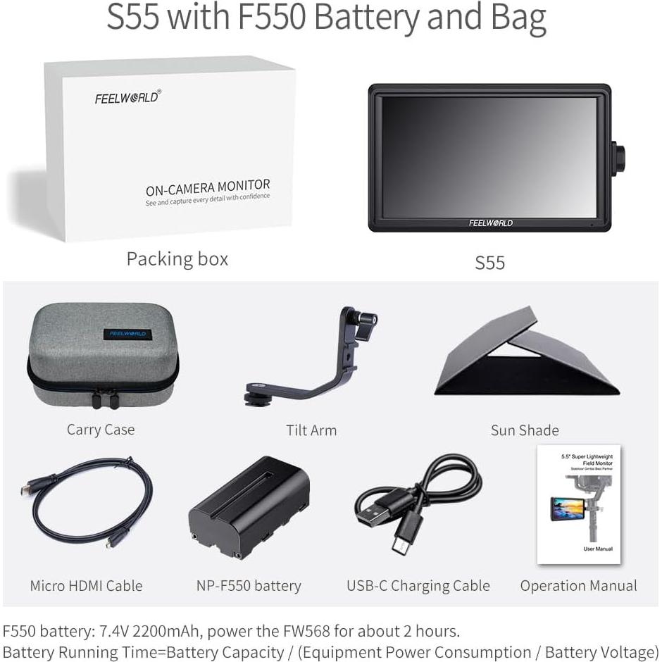 Monitor de Campo FEELWORLD S55 V3 6" Full HD 1920x1080