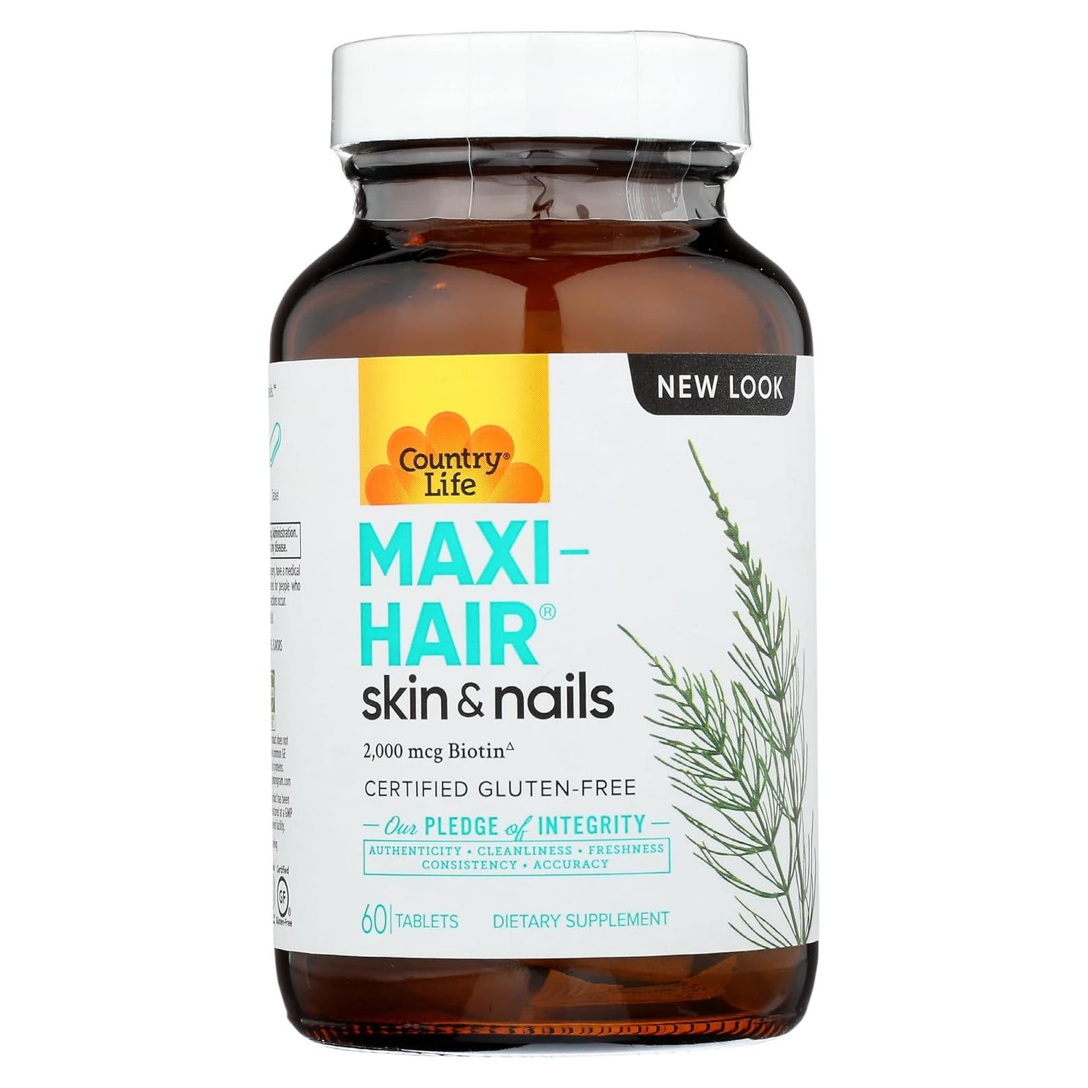 Suplemento Maxi-Hair Country Life 2000mcg Biotina 60 Tabletas