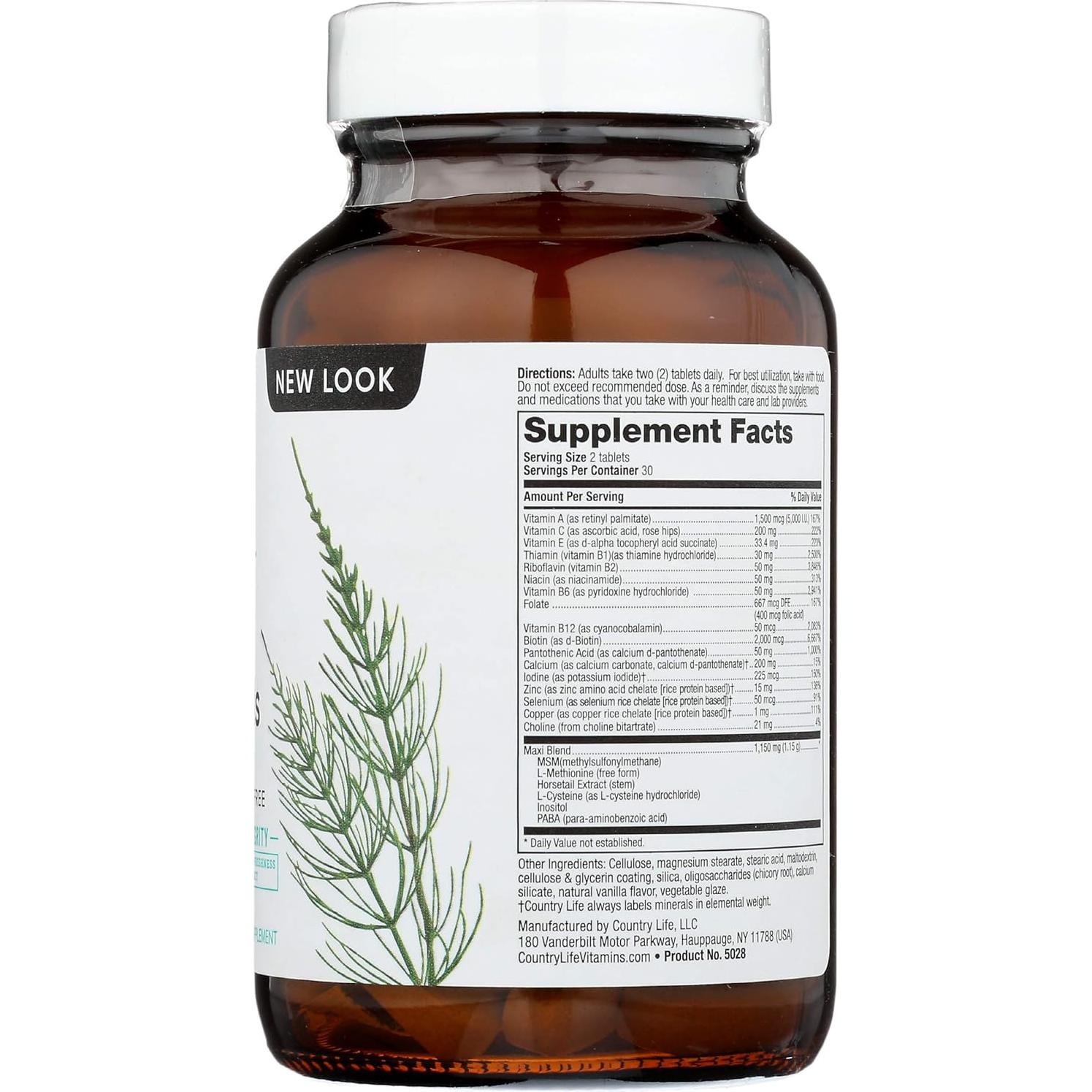 Suplemento Maxi-Hair Country Life 2000mcg Biotina 60 Tabletas