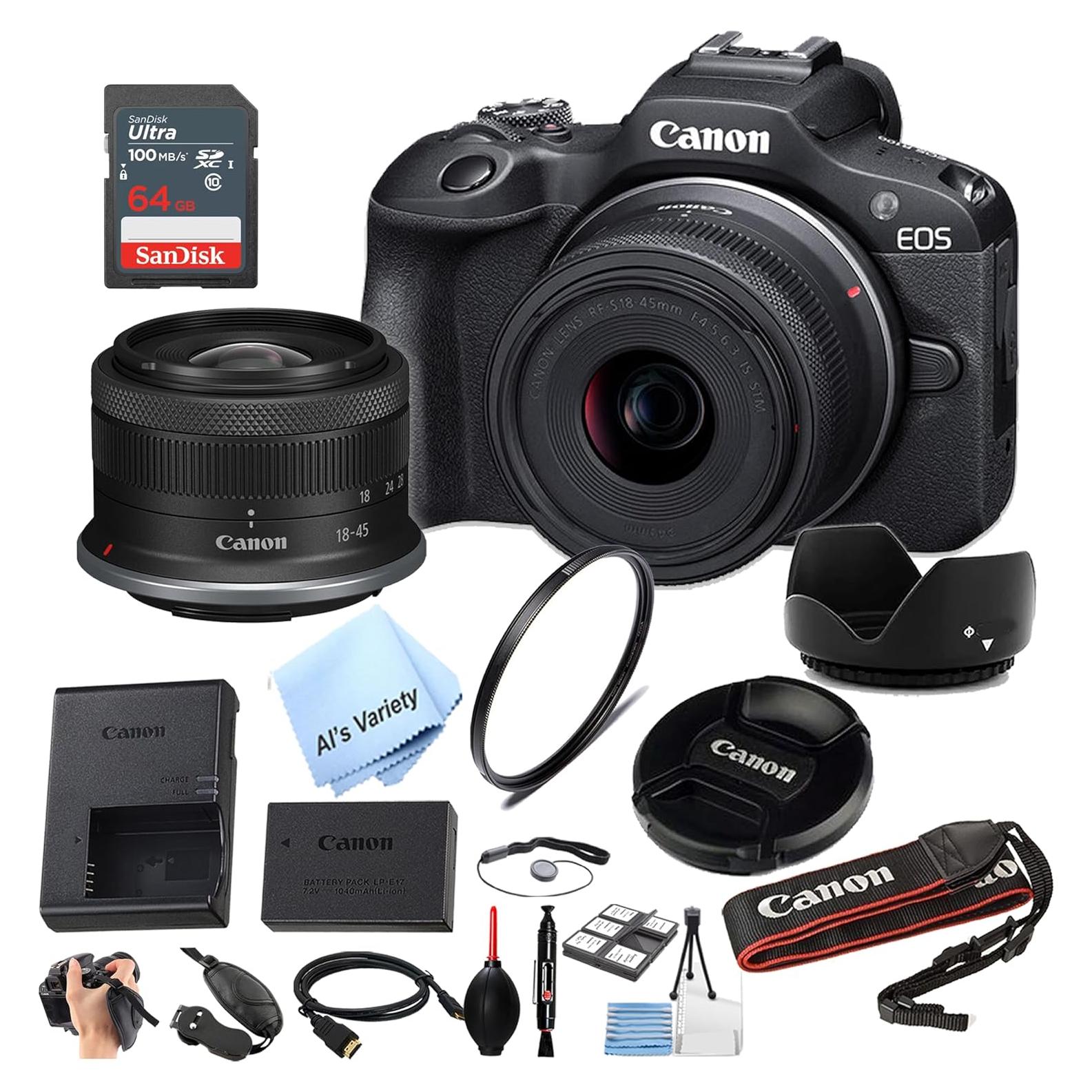 Cámara Sin Espejo Canon EOS R100 + Lente RF-S 18-45mm + 64GB