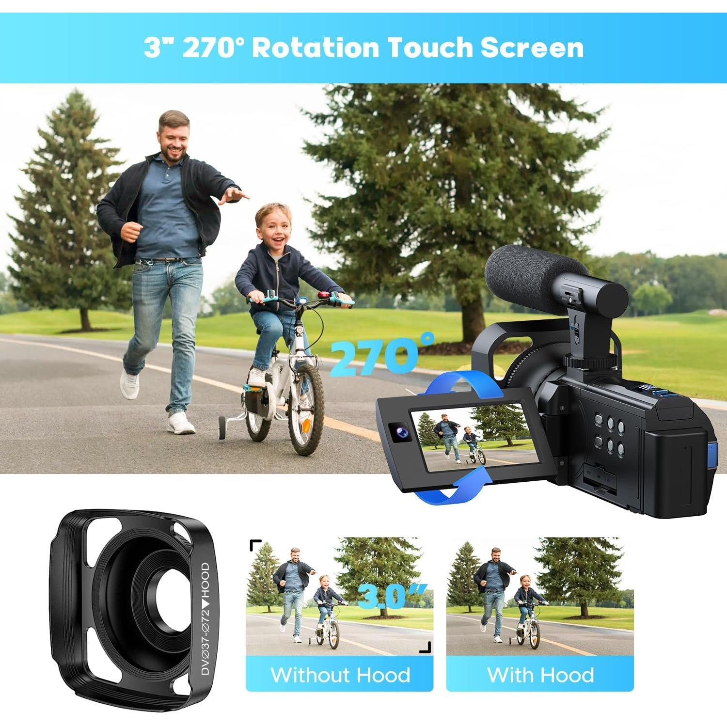 Cámara de Video FIREFOTO 5K 56MP Doble Lente con WiFi