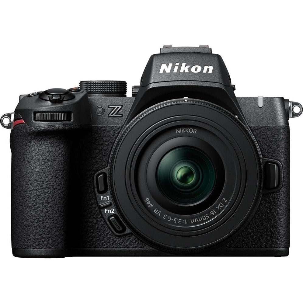 Nikon Z50 II Compact Mirrorless Camera with Nikon NIKKOR Z DX 16-50mm VR Lens (1786) + 64GB Memory Card + Camera Bag + Lens Filter Kit + Tripod + Cleaning Kit + USB-C Cable + More (Renewed)