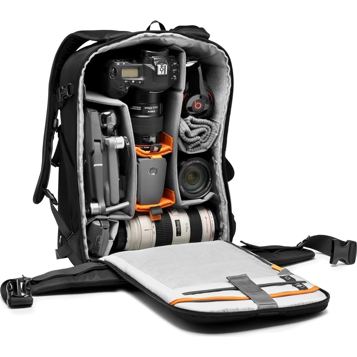 Mochila para cámara Lowepro Flipside BP 400 AW III - Negro - Acceso trasero y lateral