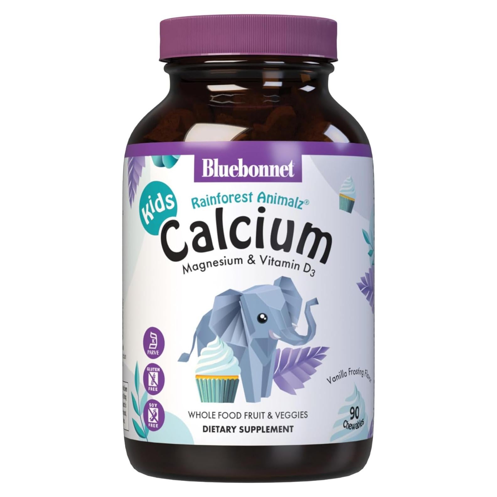 Suplemento Masticable BlueBonnet Calcio Magnesio Vitamina D3 90 Unidades