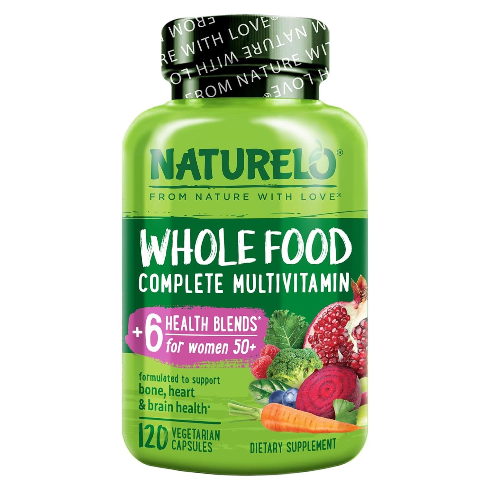 Multivitamina Naturelo para Mujeres 50+ Sin Hierro - 120 Cápsulas Veganas