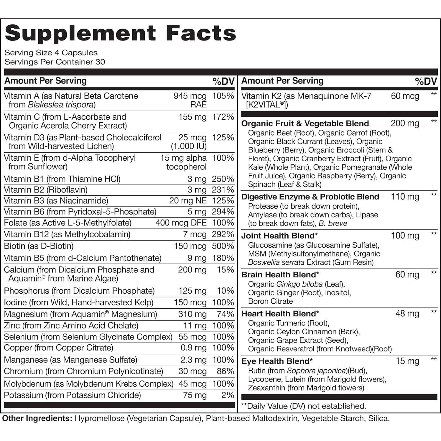 Multivitamina Naturelo para Mujeres 50+ Sin Hierro - 120 Cápsulas Veganas