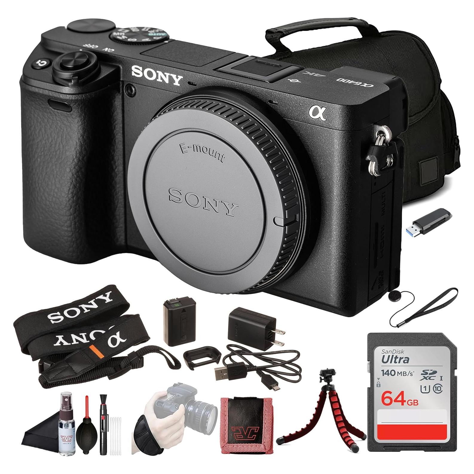 Cámara sin Espejo Sony ILCE-6400/B 24.2MP 4K + Tarjeta 64GB