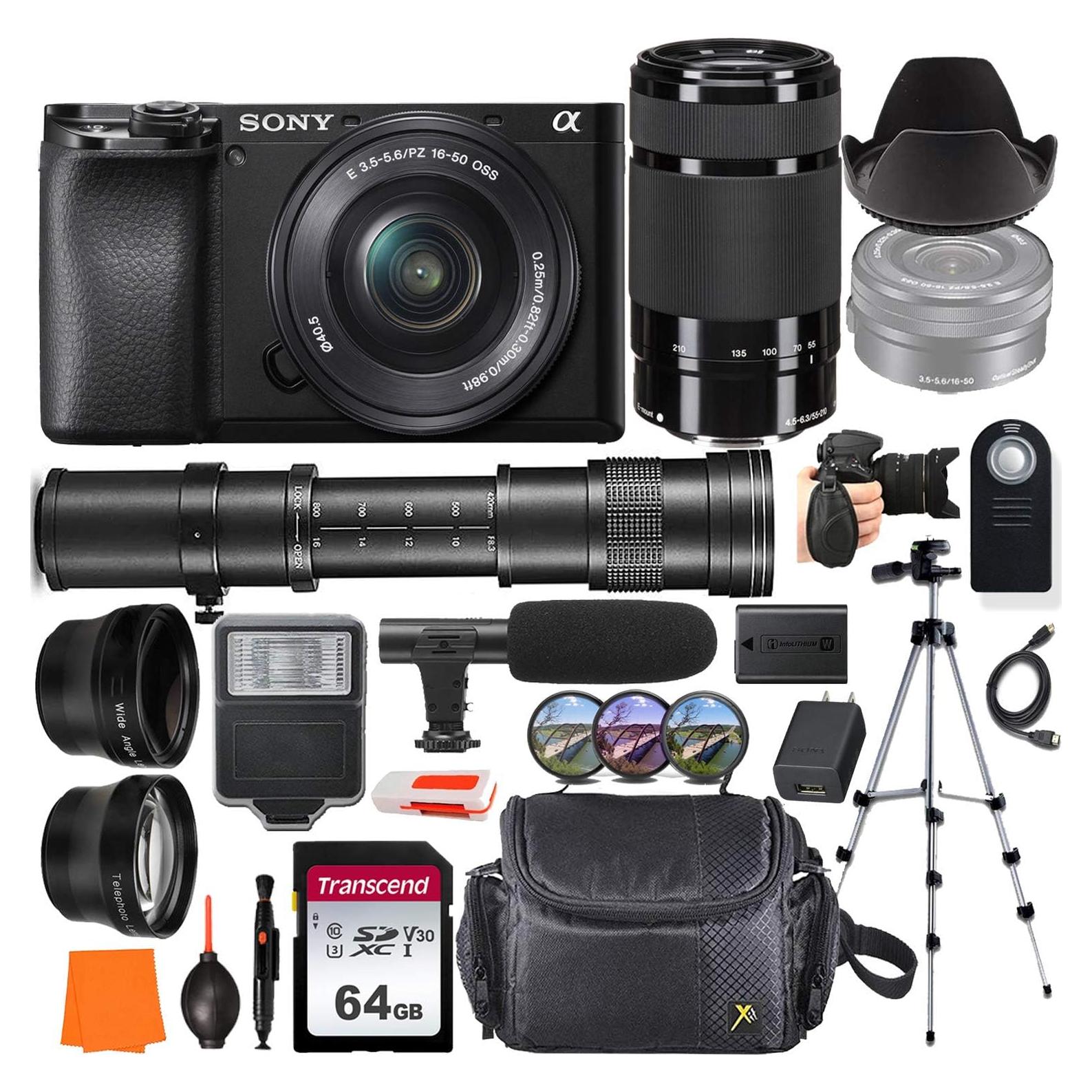 Cámara Digital Sin Espejo Sony Alpha a6100 + Lentes y Accesorios