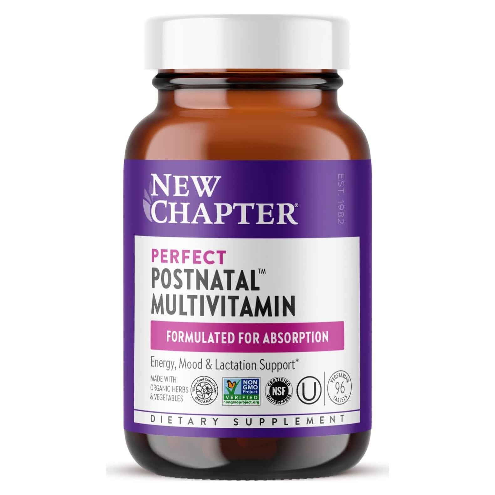 New Chapter Vitaminas Postnatales 96 Cápsulas Orgánicas