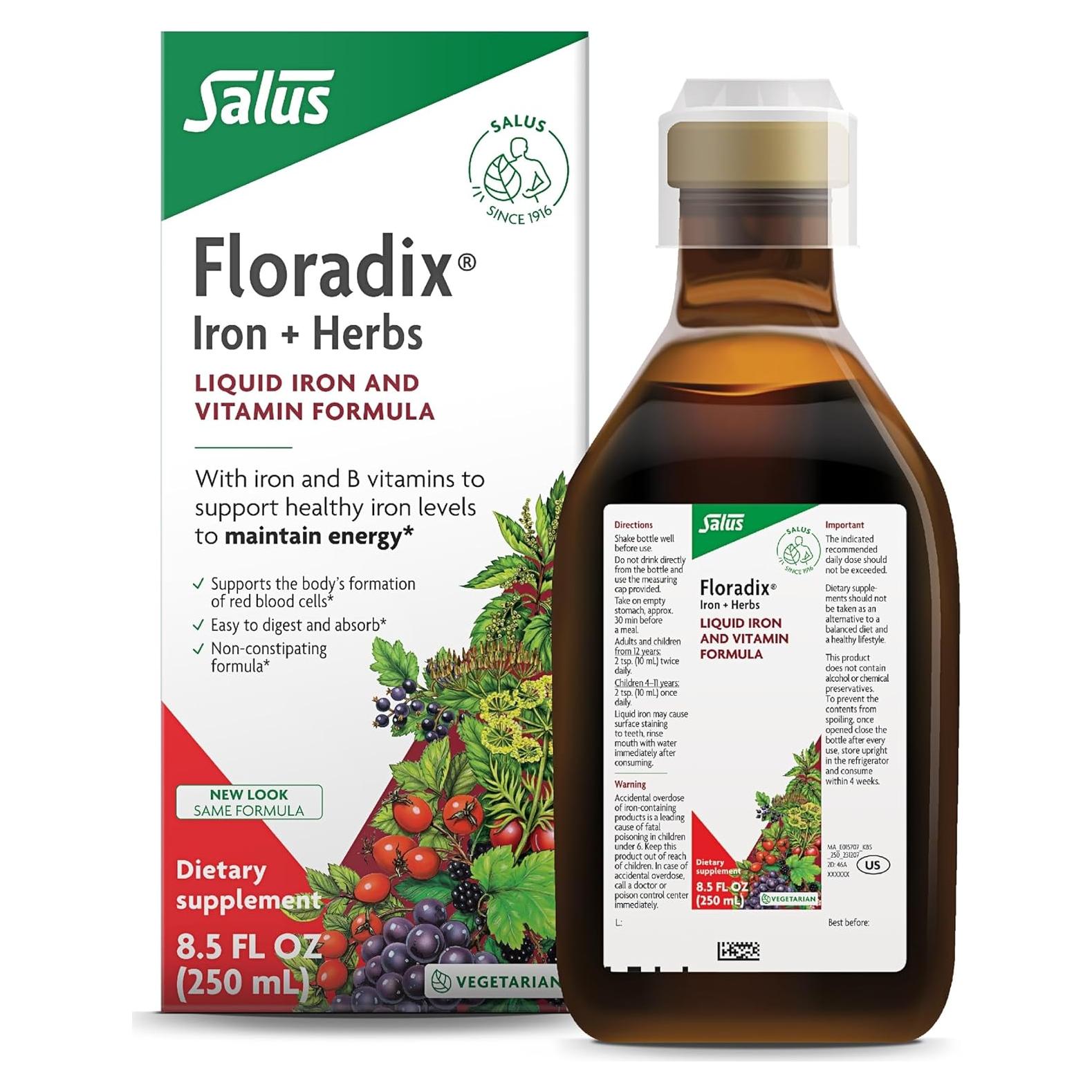 Floradix Suplemento de Hierro Líquido 250 mL - Salus
