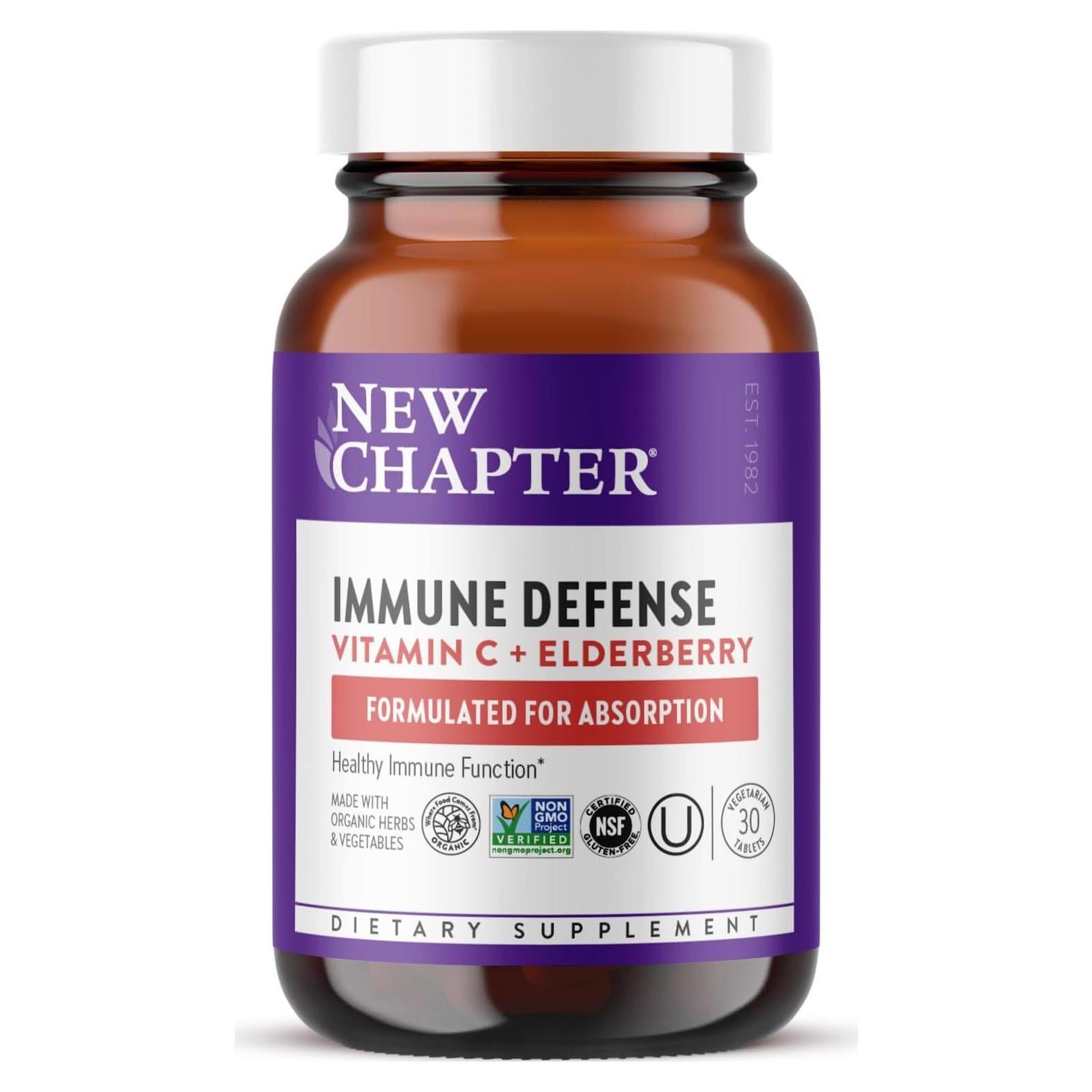 Suplemento de Vitamina C New Chapter 30 Tabletas - Inmunidad