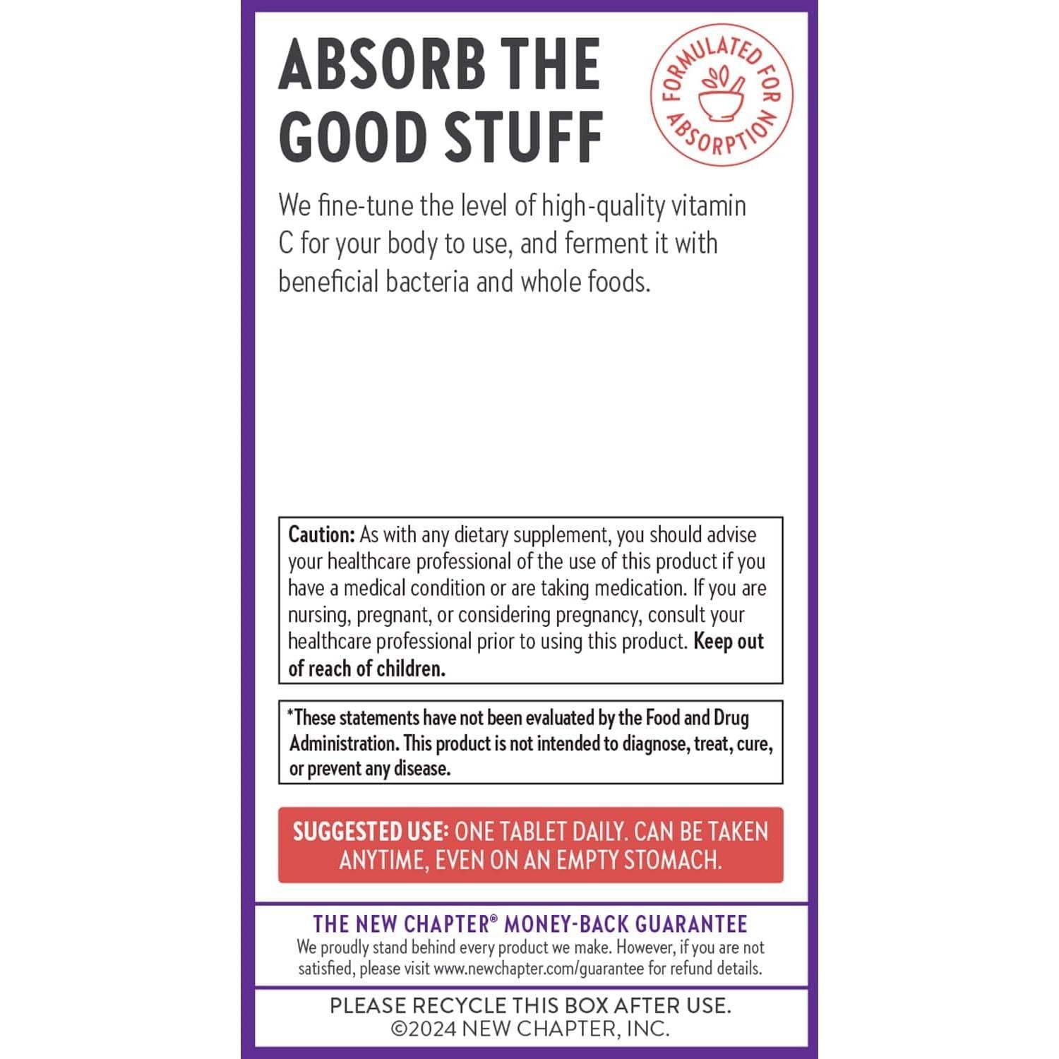 Suplemento de Vitamina C New Chapter 30 Tabletas - Inmunidad