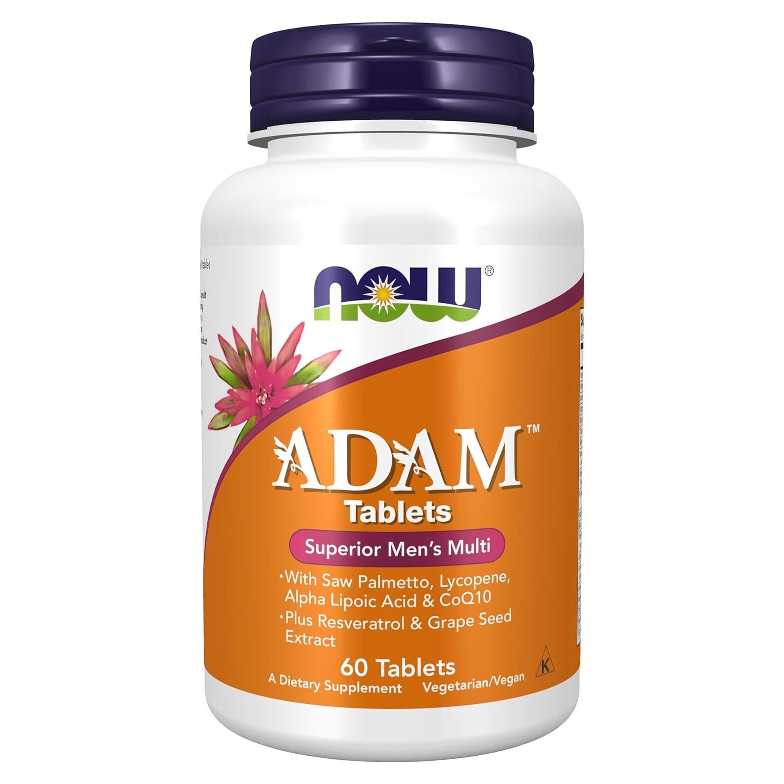 Multivitamina ADAM™ NOW Foods para hombres 60 tabletas