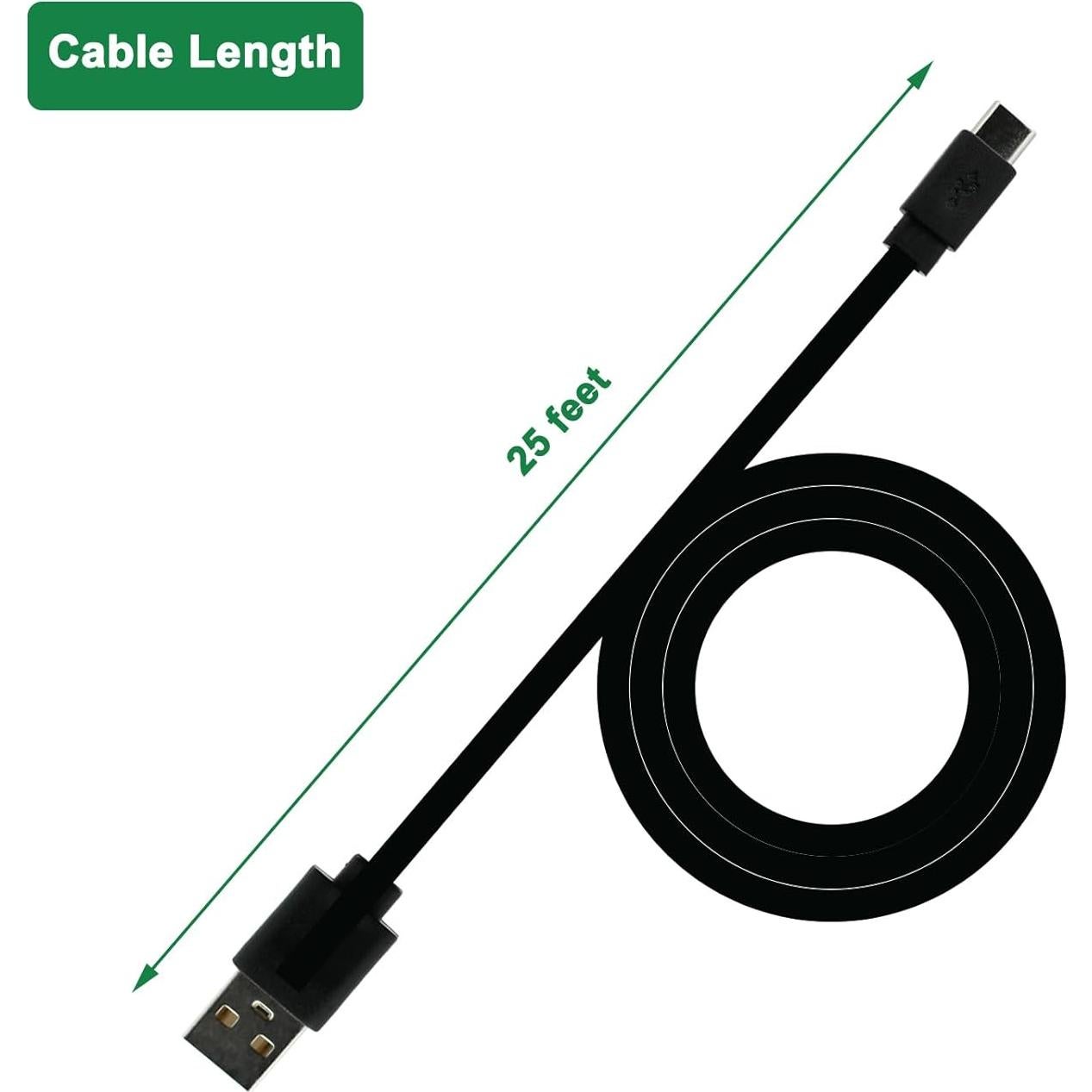 Cable USB Tipo-C PDEEY 2 Pack 8m Impermeable para CCTV