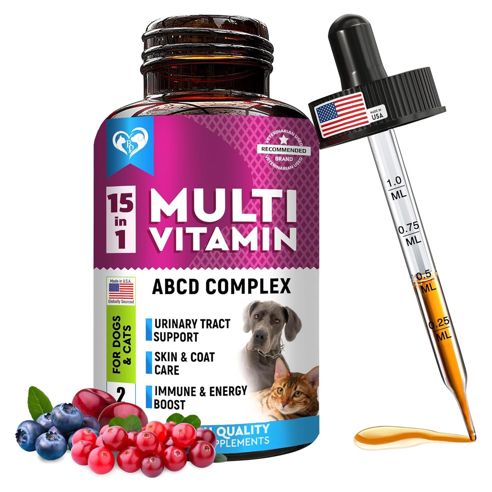 Multivitamina líquida 15 en 1 para perros y gatos 60 ml