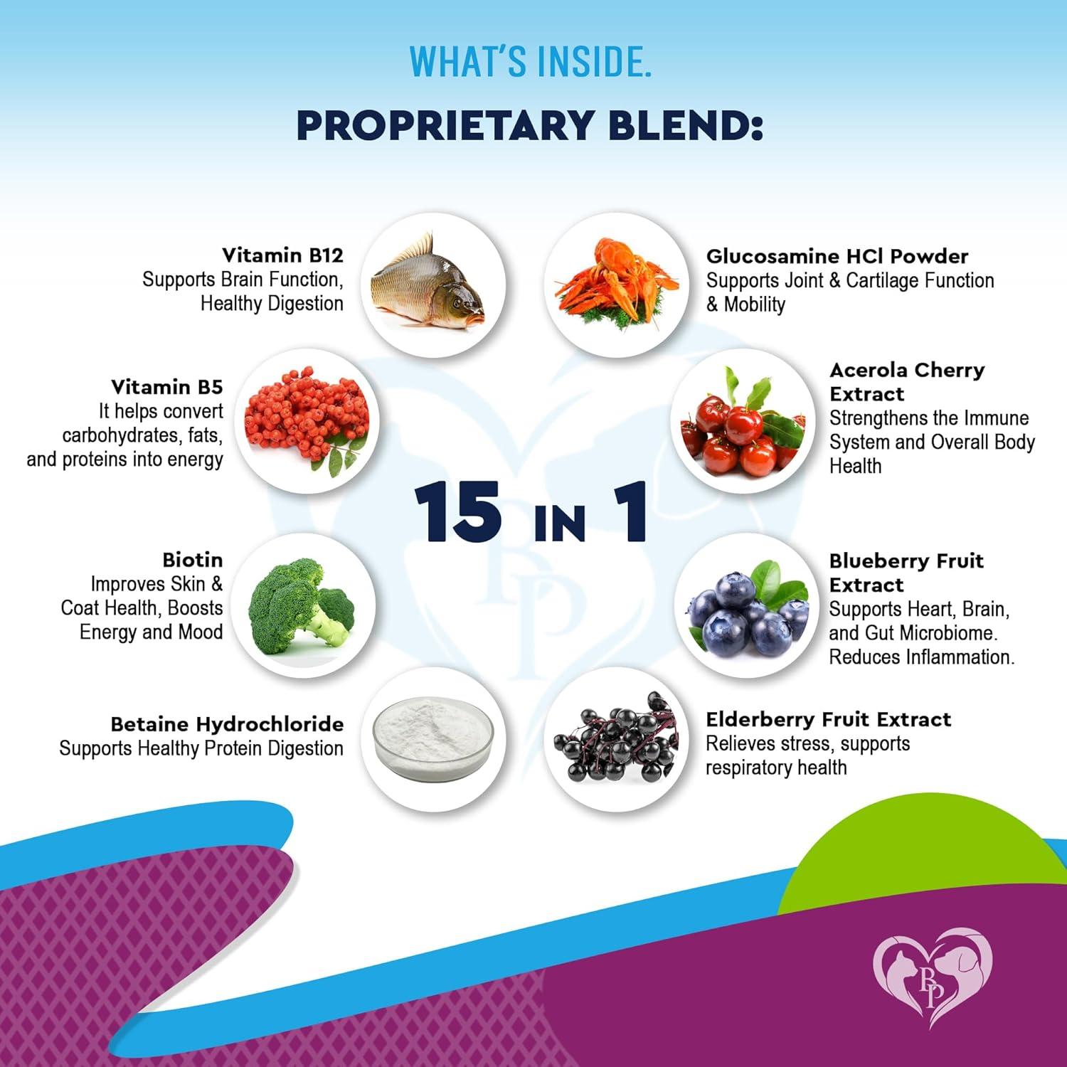 Multivitamina líquida 15 en 1 para perros y gatos 60 ml