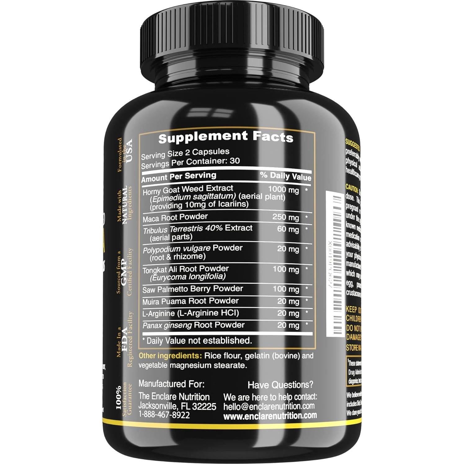 Suplemento Herbal Enclare - Hierba de Cabra Apasionada 1000mg