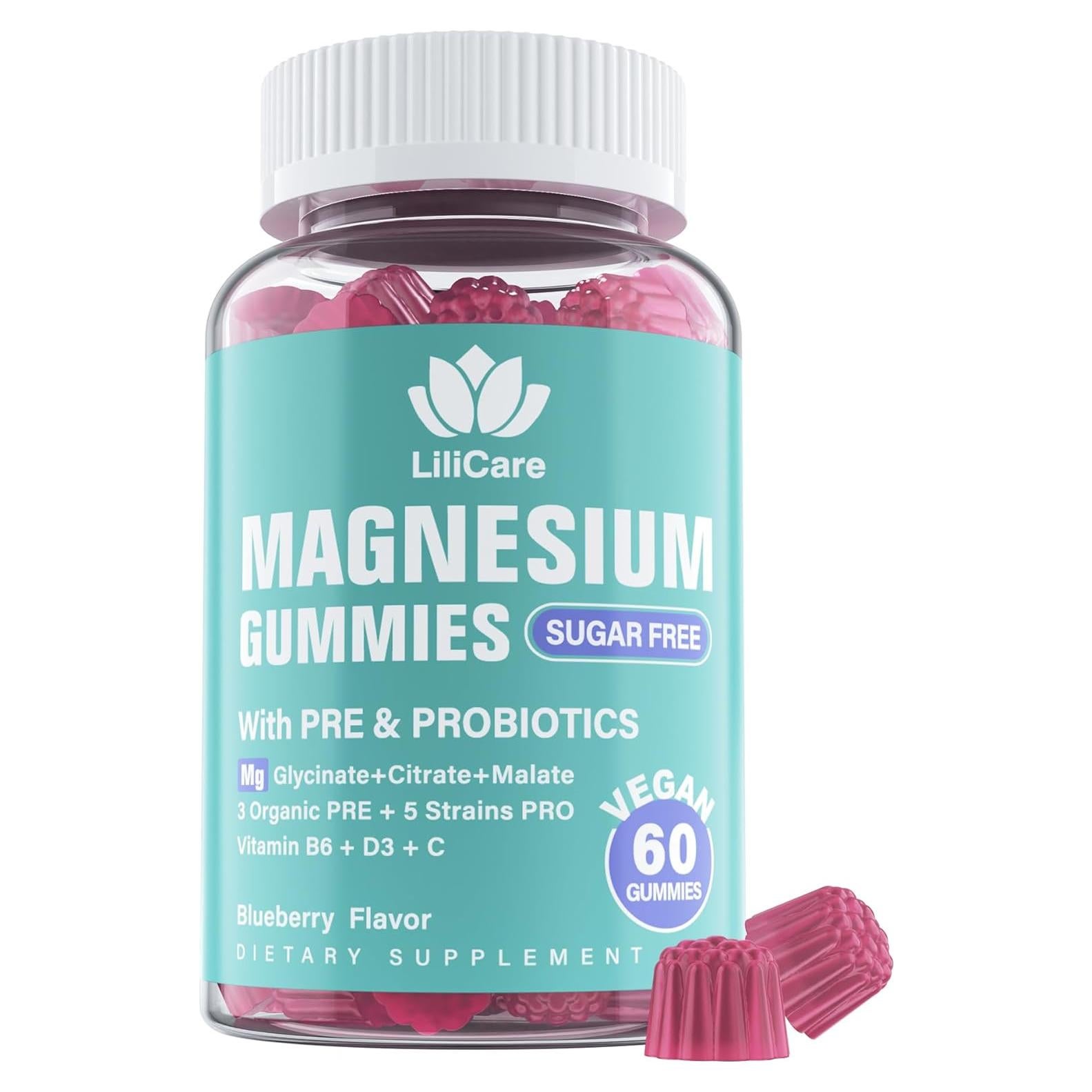 Gomitas de Magnesio Triple 400mg Lilicare con Probioticos