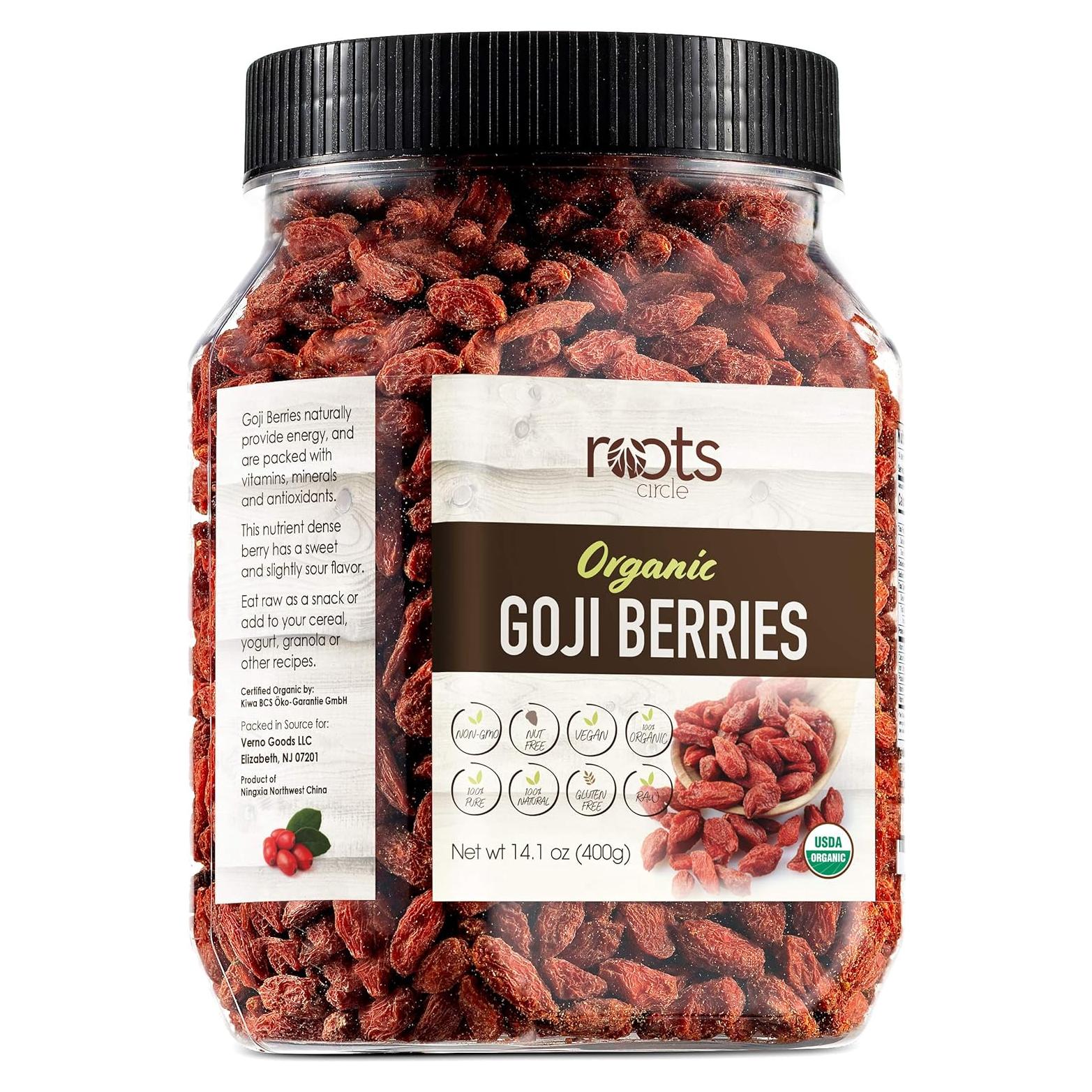 Baya de Goji Secas Orgánicas Roots Circle 400g - Antioxidantes