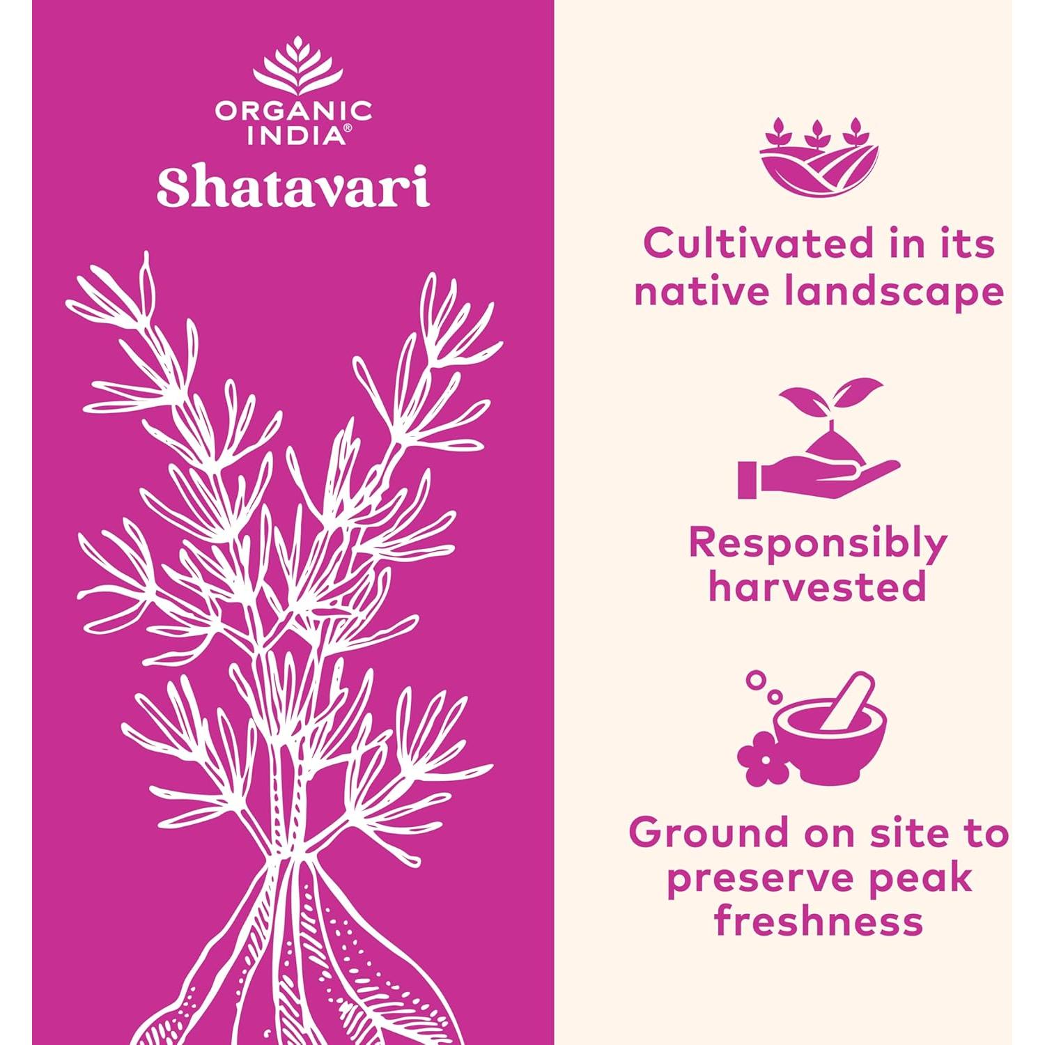 Cápsulas de Shatavari Organic India - 90 Unidades Veganas