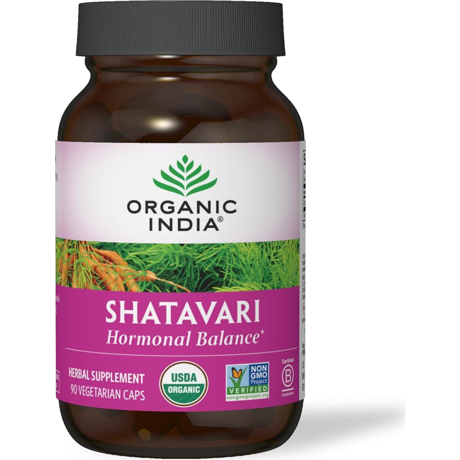 Cápsulas de Shatavari Organic India - 90 Unidades Veganas