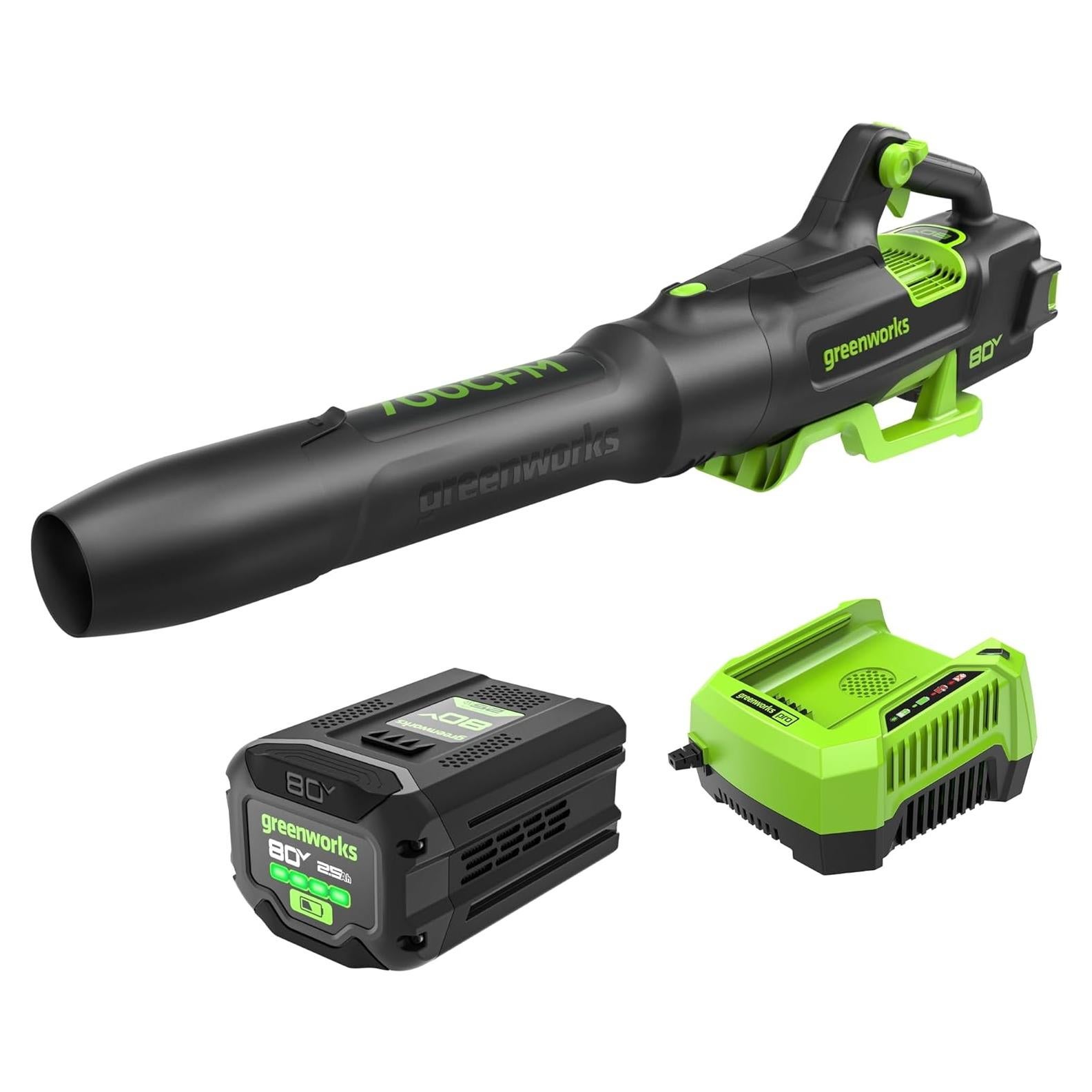 Soplador de Hojas Greenworks 80V 700 CFM Batería 2.5Ah