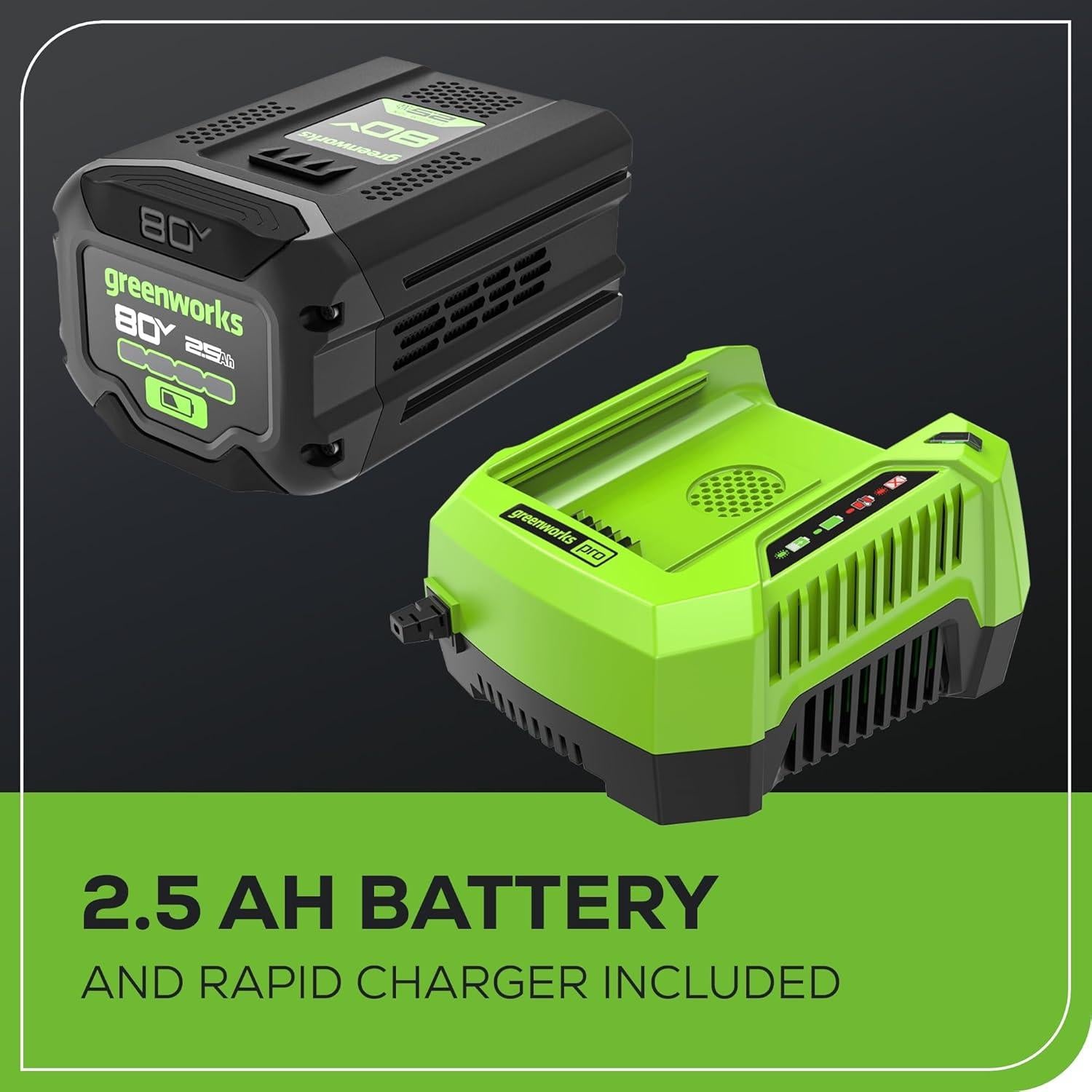 Soplador de Hojas Greenworks 80V 700 CFM Batería 2.5Ah