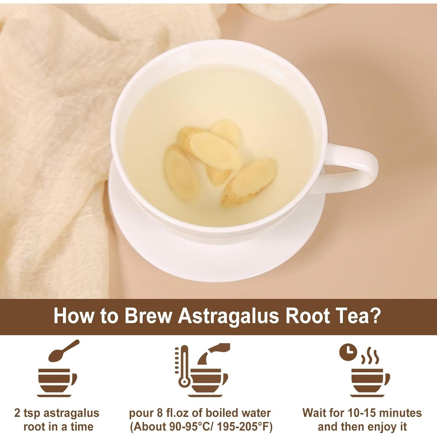 Té de raíz de astrágalo FullChea 170g - Hierba natural sin gluten