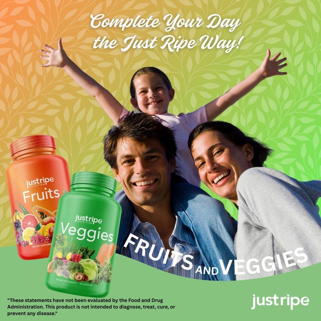 Suplemento de Frutas y Verduras Just Ripe Nutrition - 180 Cápsulas