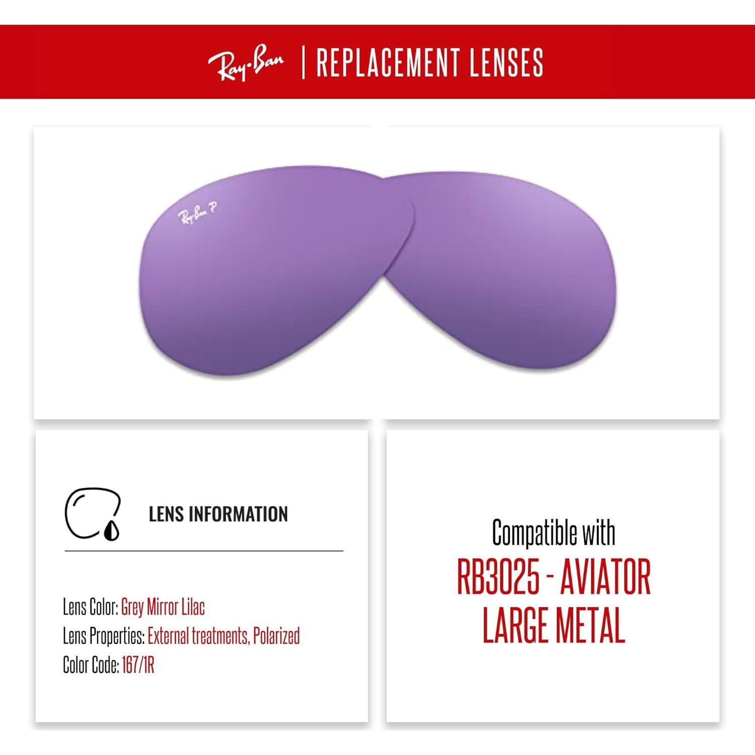 Lentes Ray-Ban RB3025 58mm Polarizados Gris Espejo Lila