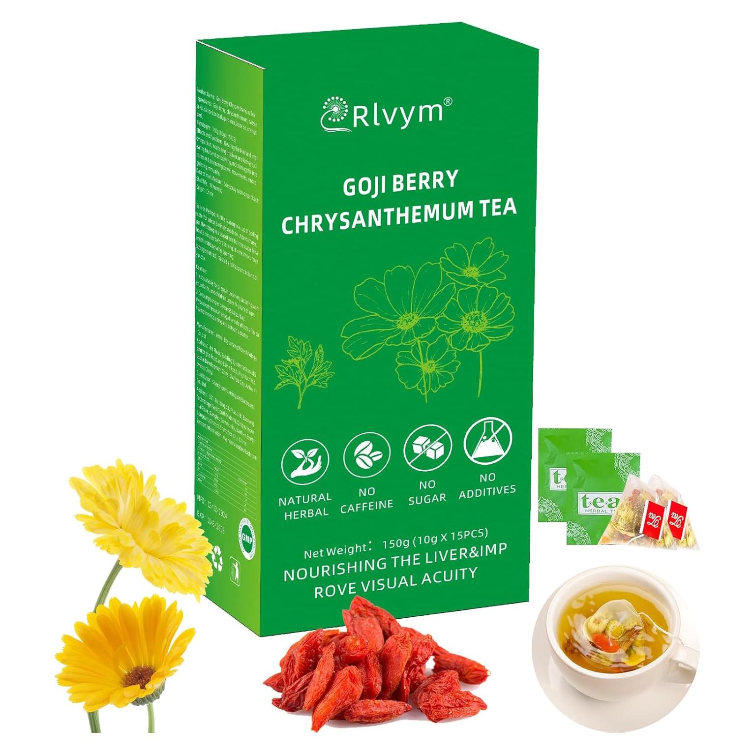 Té Herbal Rlvym de Goji Berry y Crisantemo - 15 Bolsitas