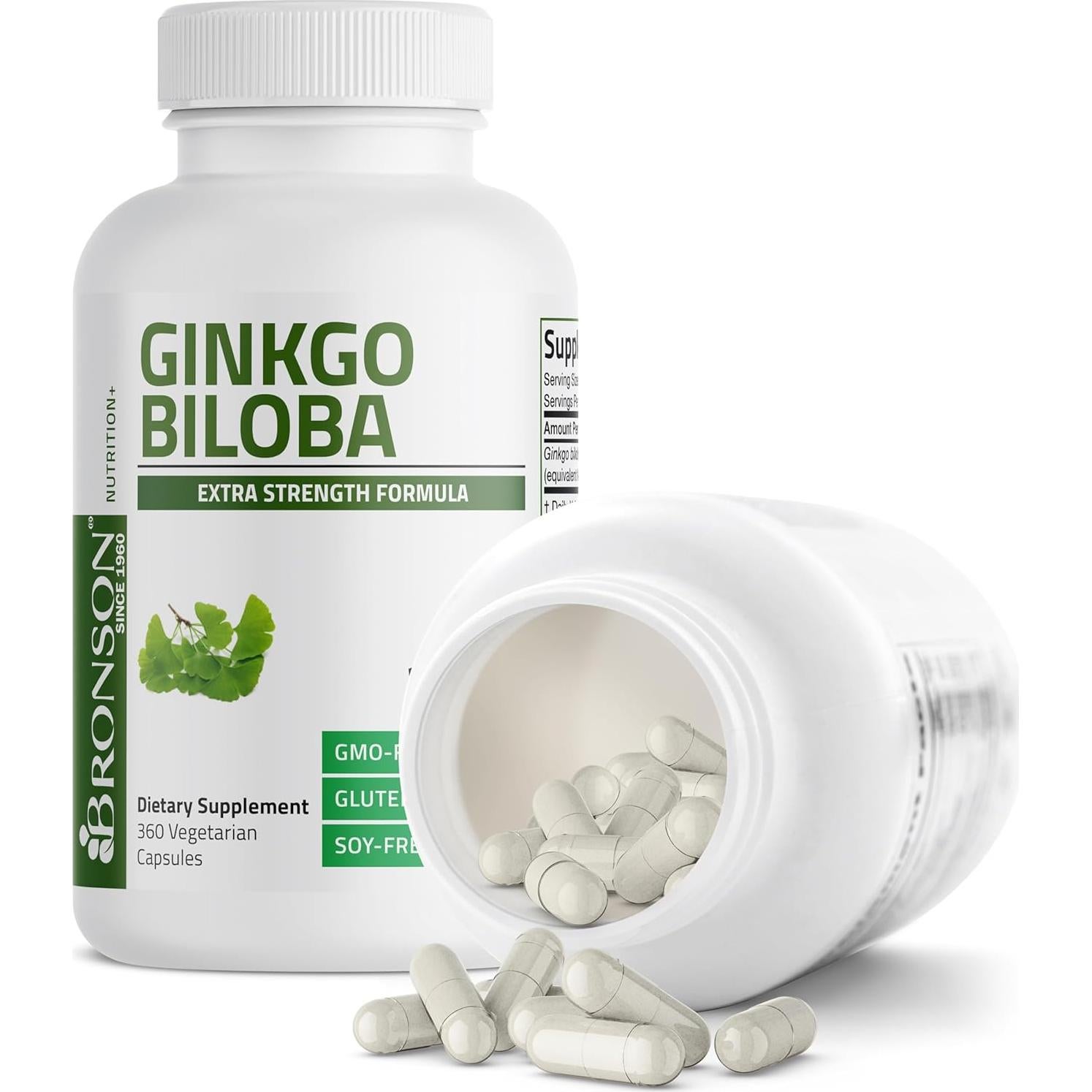Suplemento Ginkgo Biloba Bronson Extra Fuerte 360 Cápsulas