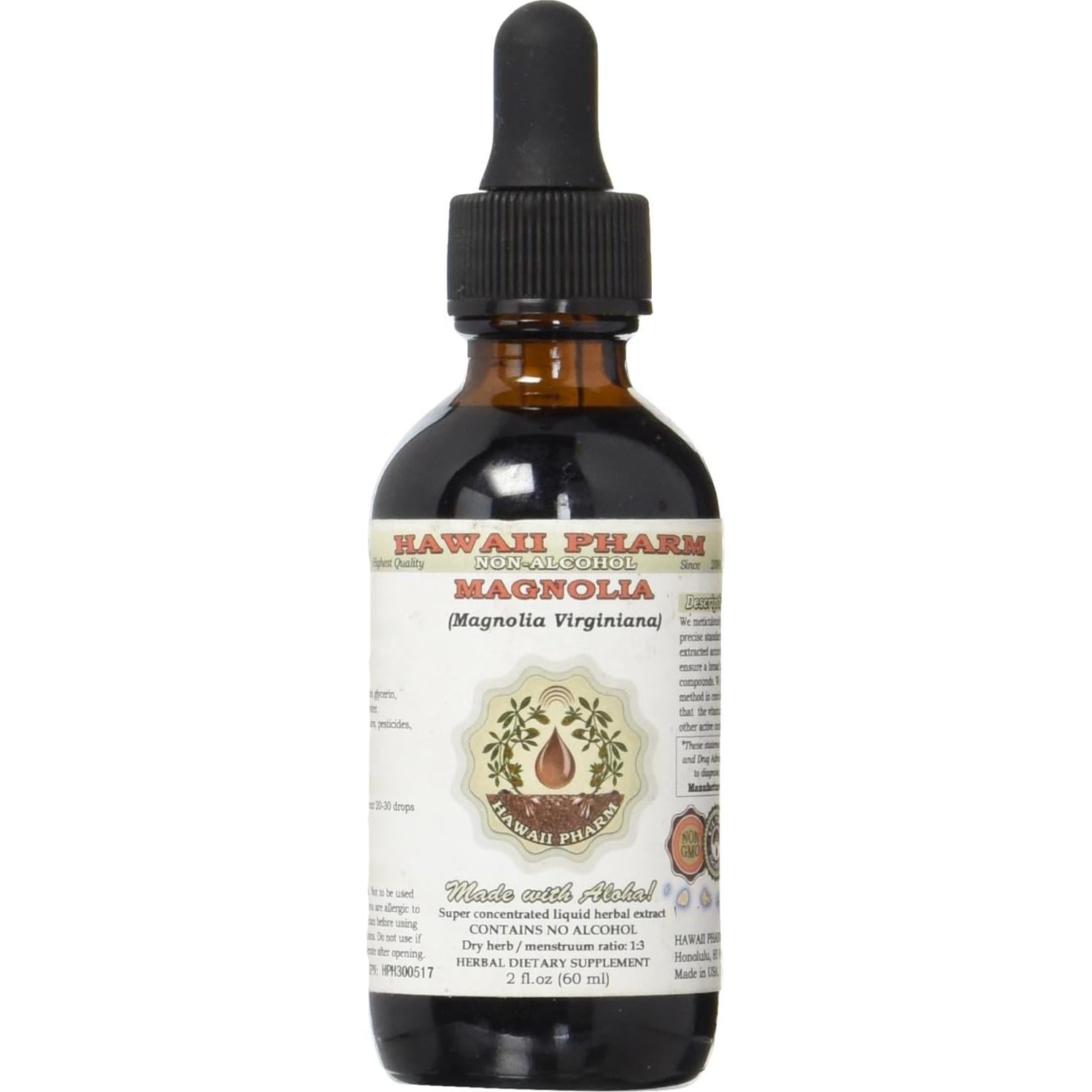 Extracto Líquido de Magnolia Sin Alcohol Hawaii Pharm 59 ml