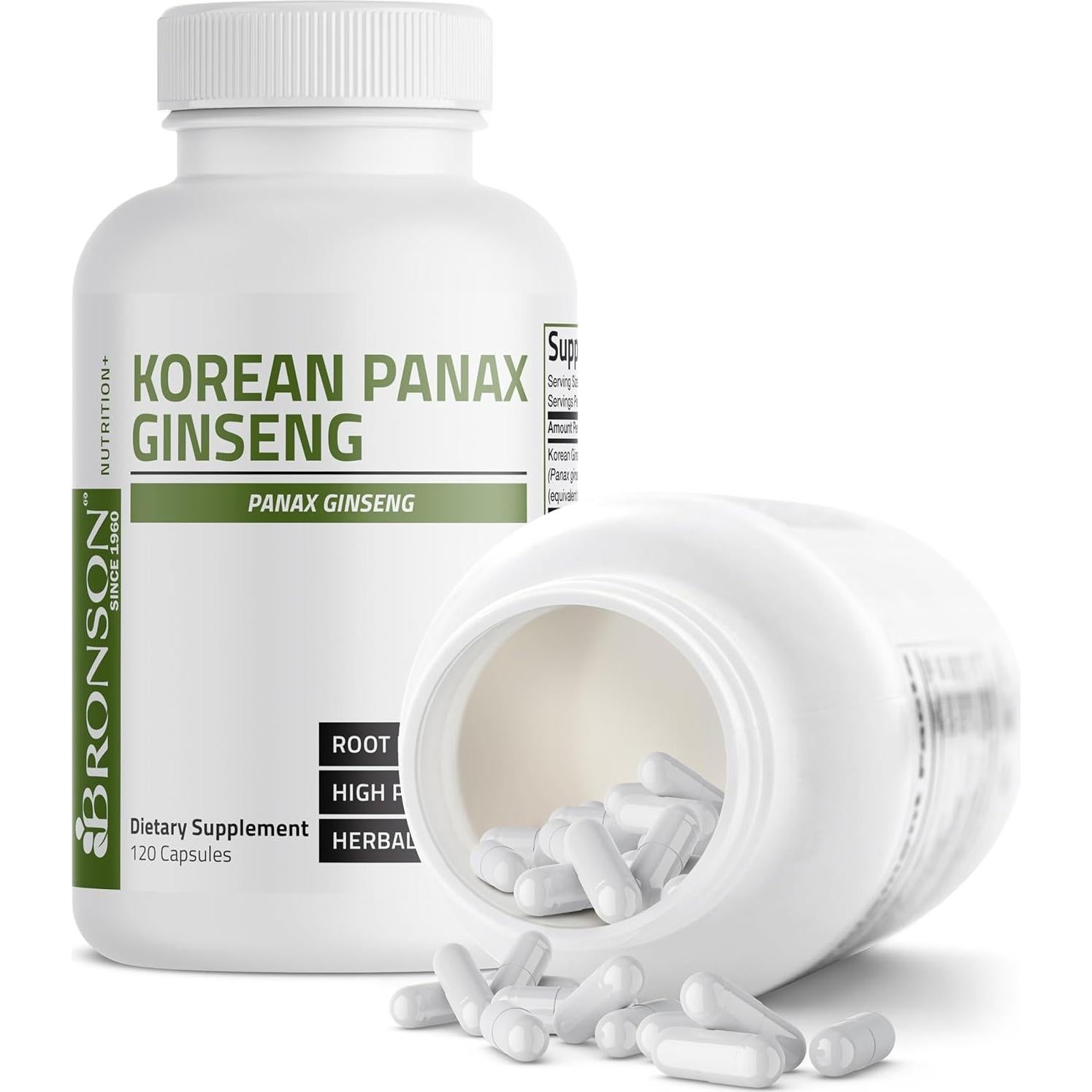 Ginseng Panax Coreano Bronson 120 Cápsulas 1000mg Energía