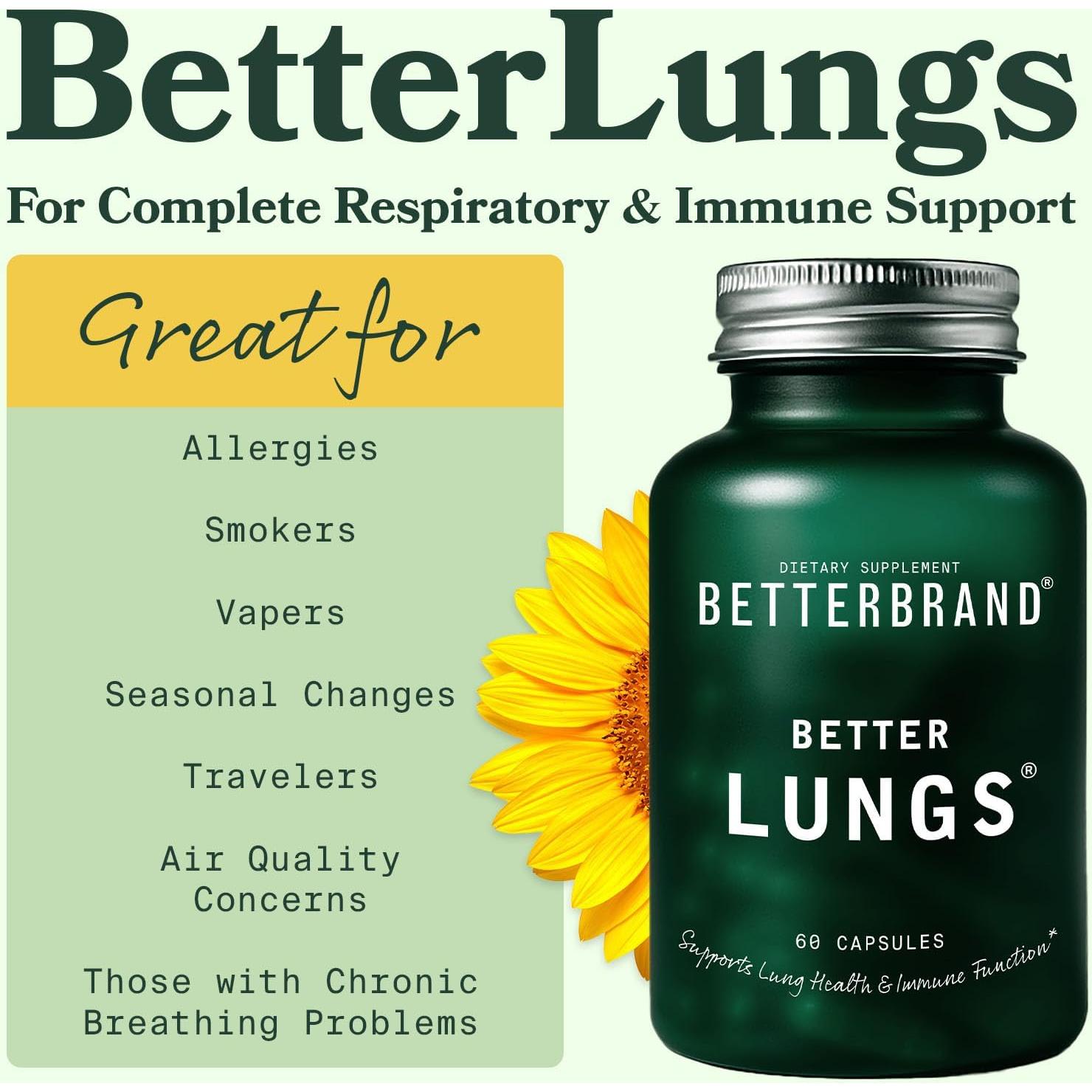 Suplemento Respiratorio Betterbrand BetterLungs 60 Cápsulas