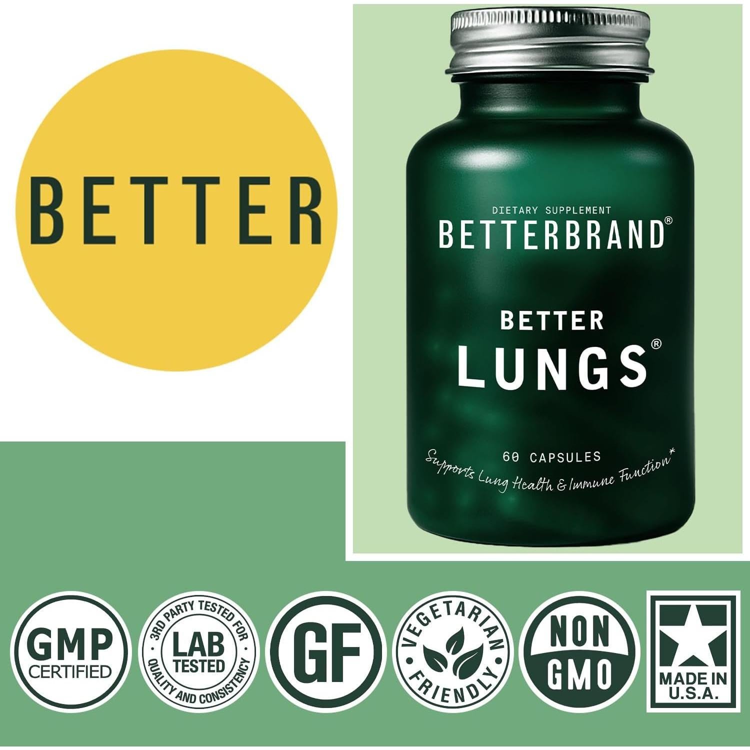 Suplemento Respiratorio Betterbrand BetterLungs 60 Cápsulas