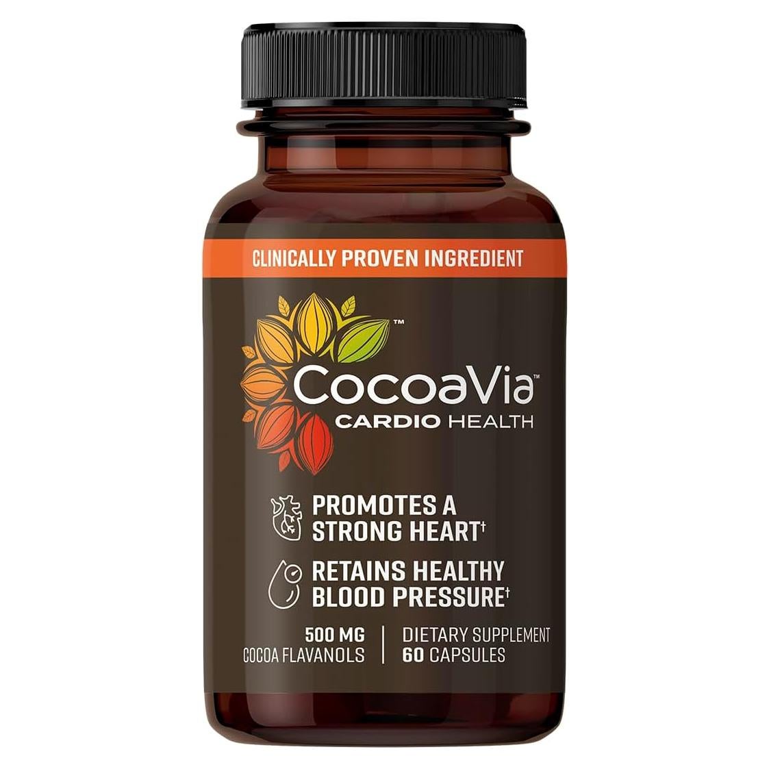 Suplemento Cardíaco CocoaVia 500mg Flavanoles 60 Cápsulas